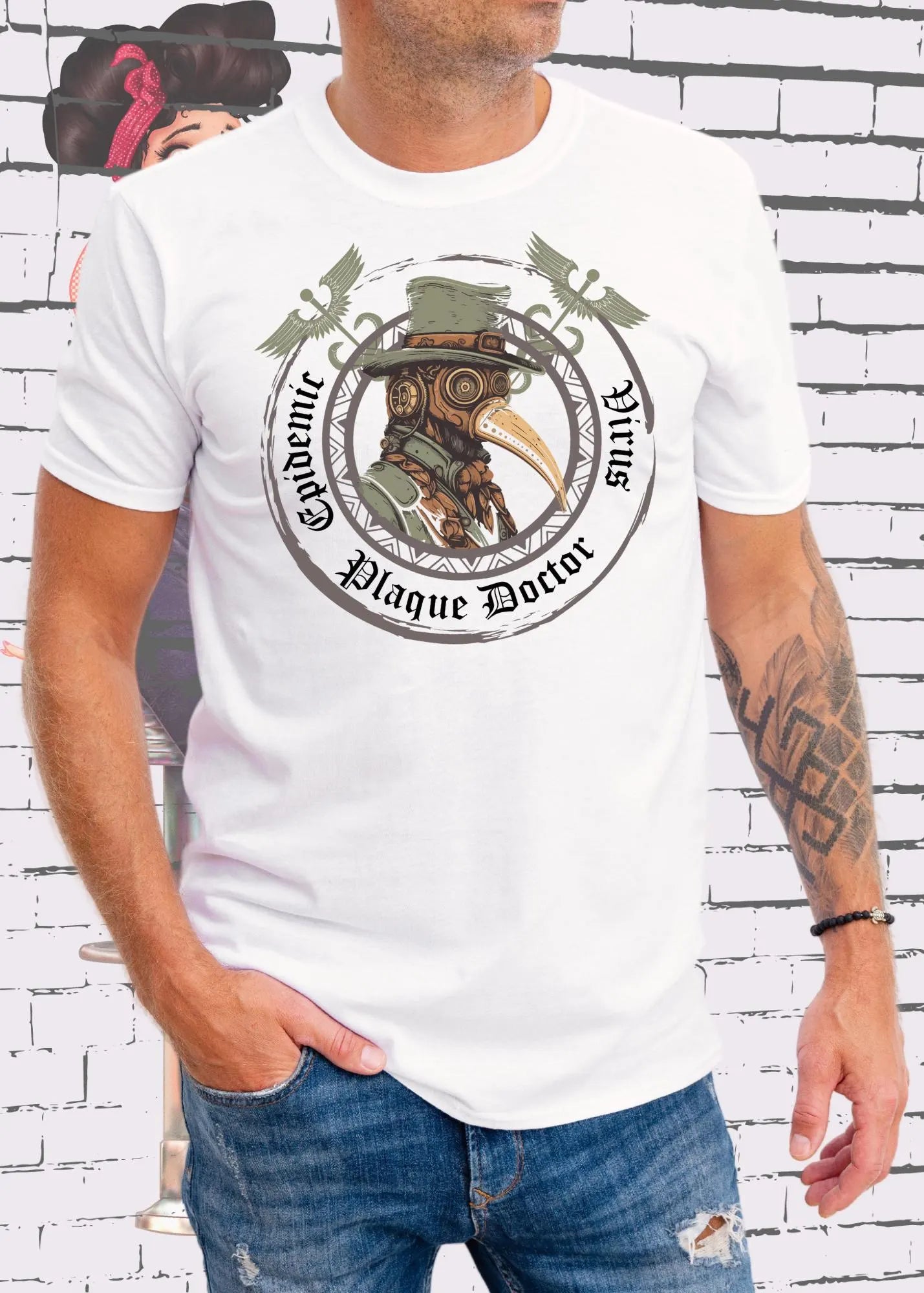 🩺 Unisex T-Shirt 'Plague Doctor Epidemic Virus' - Historisches Design Shirt ⚕️