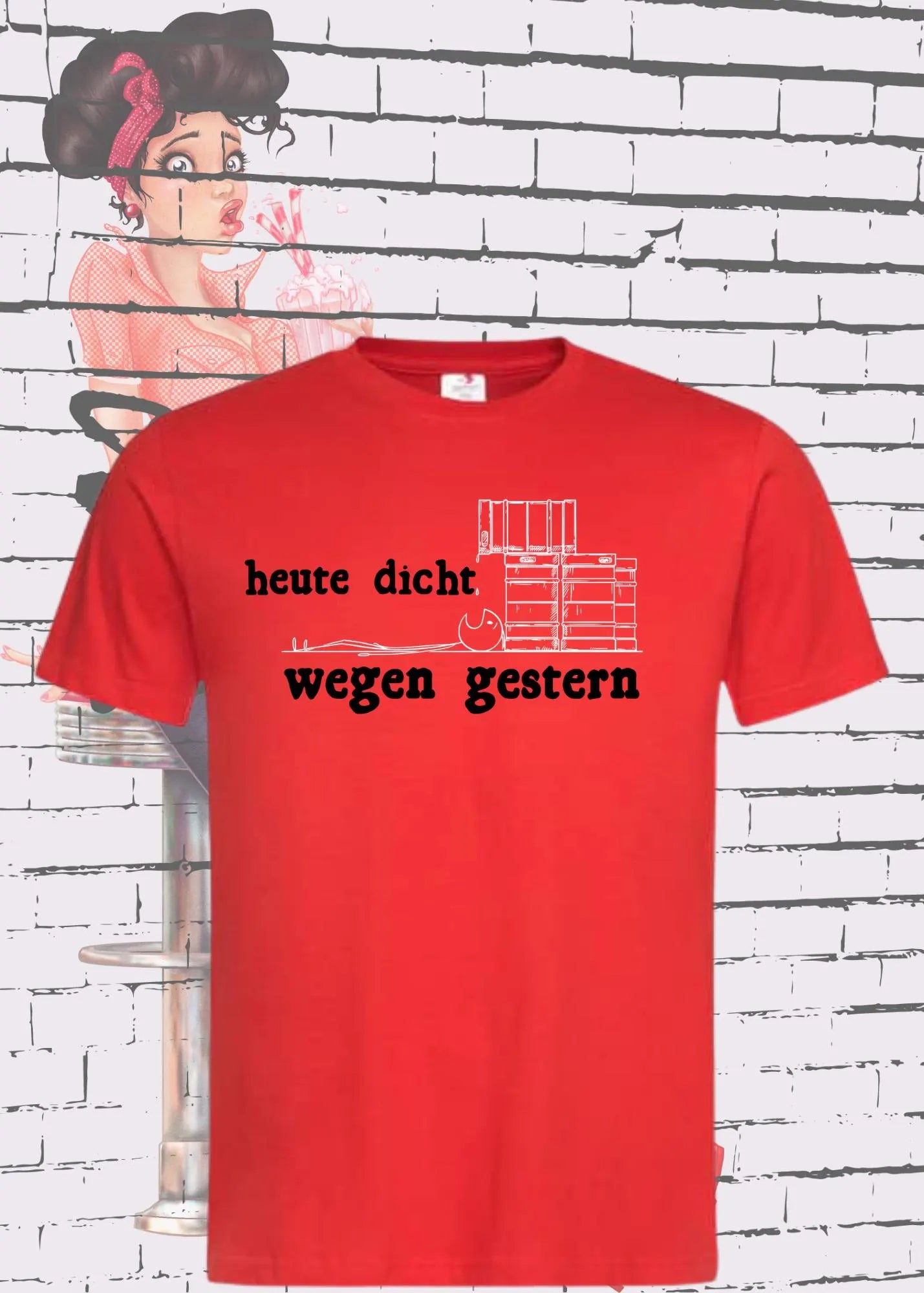 πΊ Unisex T-Shirt 'Heute Dicht Wegen Gerstern' π΅βπ« | Party-Nachwehen Humor Shirt