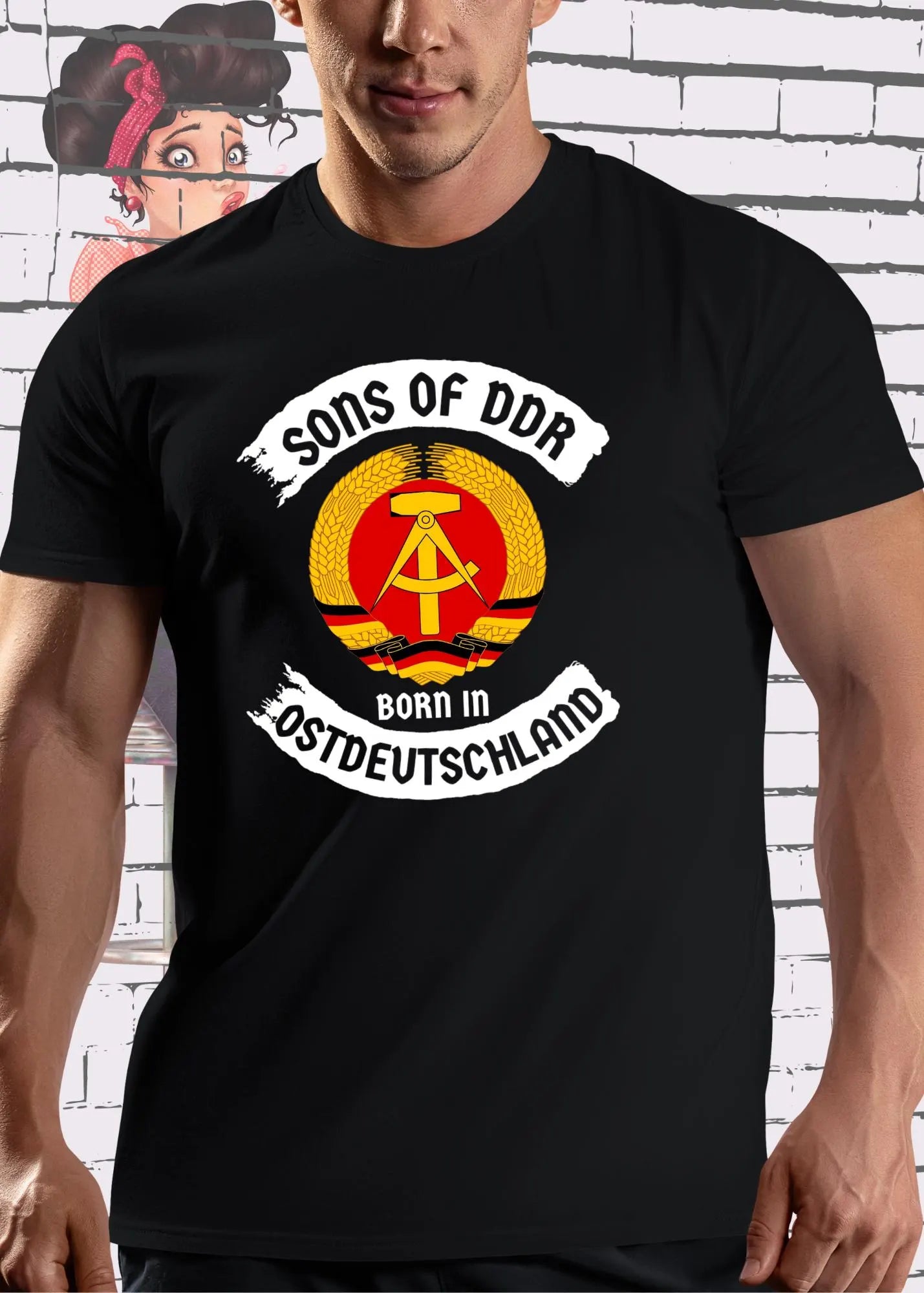 🇩🇪 Unisex T-Shirt 'Sons Of DDR - Born In Ostdeutschland' ⭐ Nostalgie Shirt