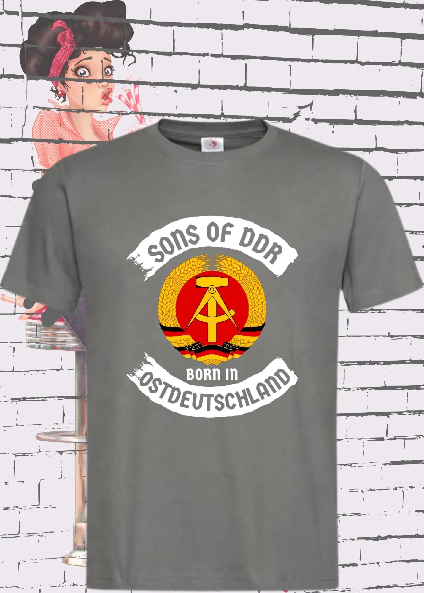 🇩🇪 Unisex T-Shirt 'Sons Of DDR - Born In Ostdeutschland' ⭐ Nostalgie Shirt