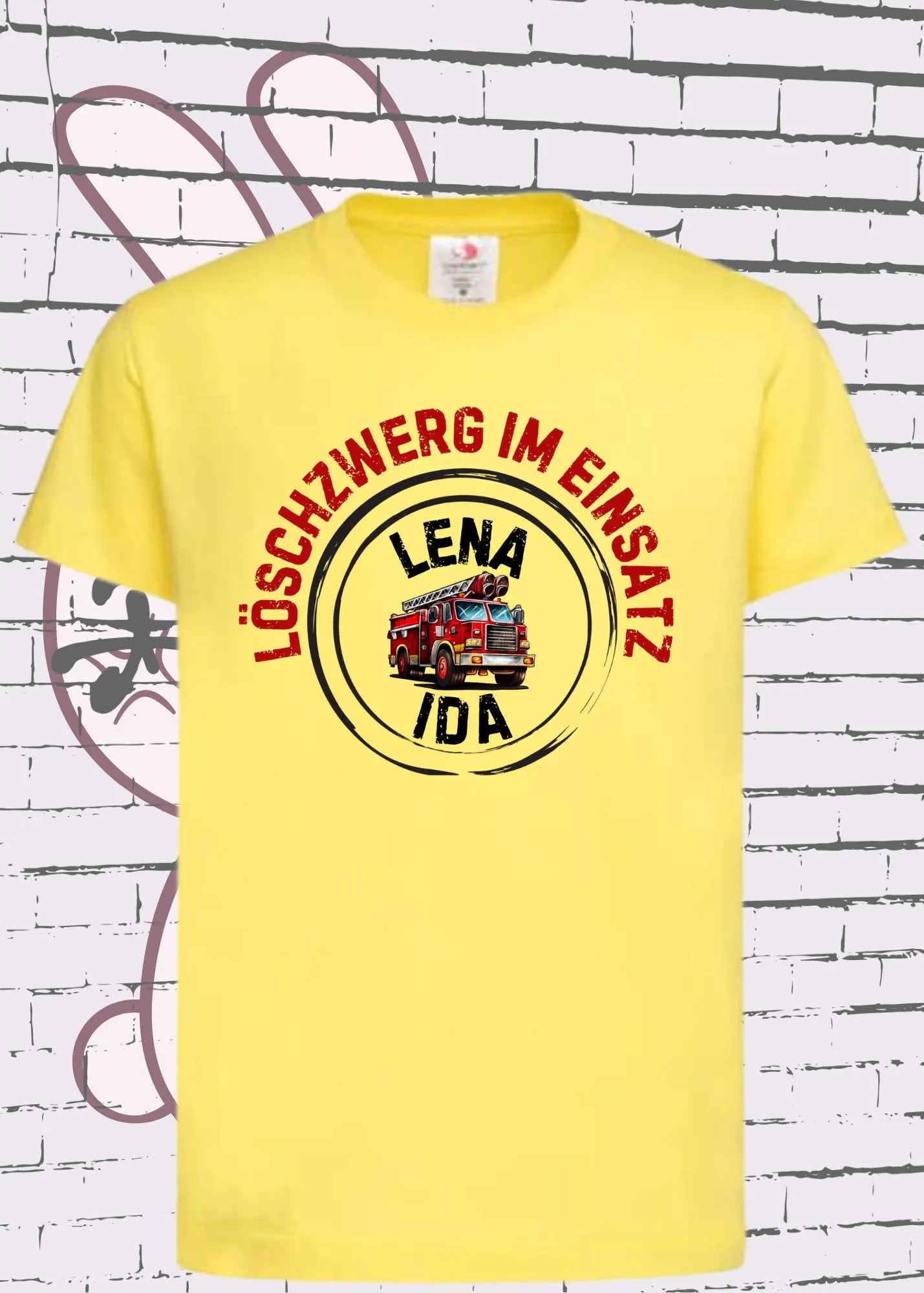 🚒 Kinder T-Shirt Löschzwerg im Einsatz - Personalisierbar mit Namen 👨🚒