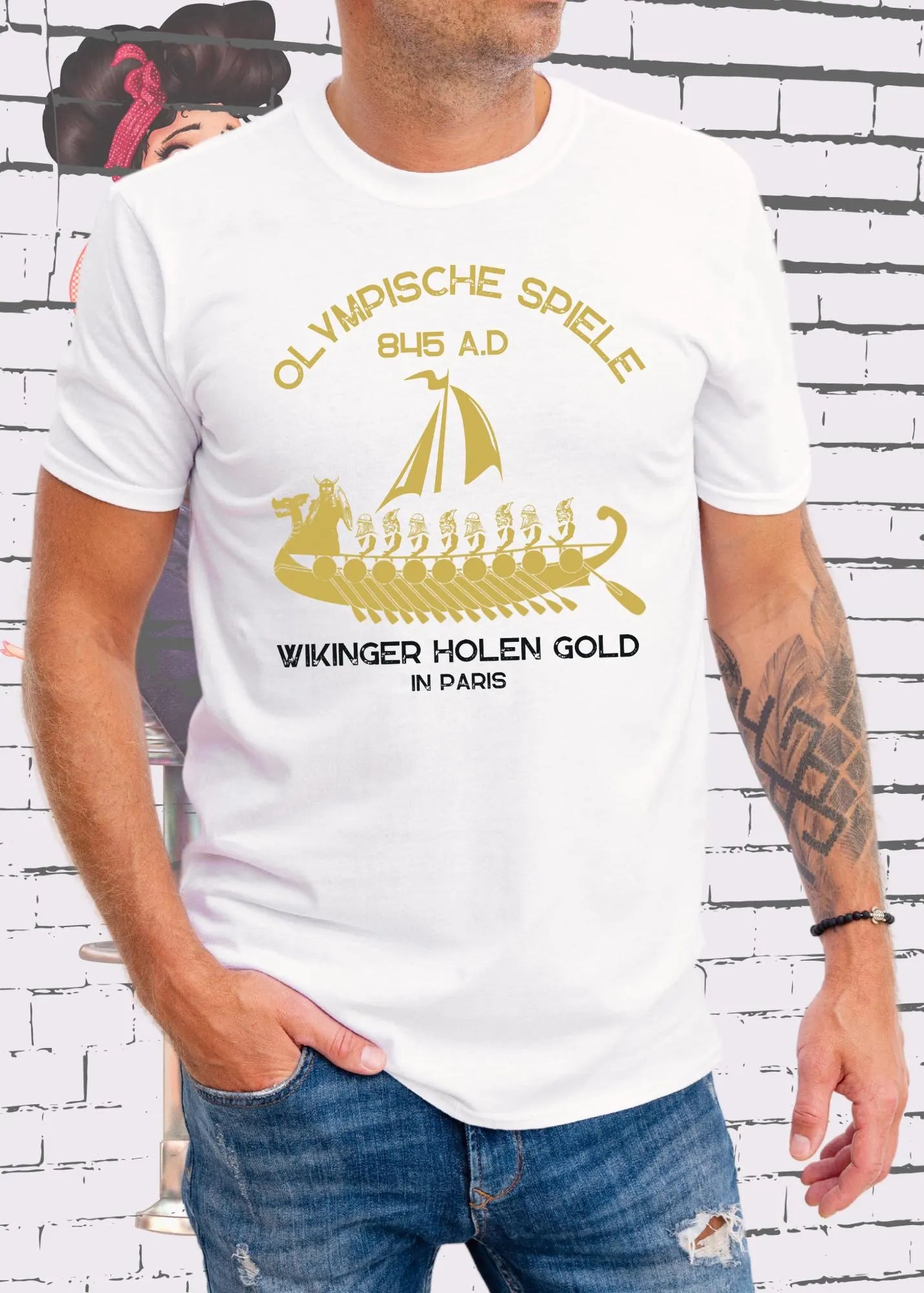 ⚔️ Wikinger holen Gold in Paris! - Olympia T-Shirt mit Spruch 🥇✨ Unisex