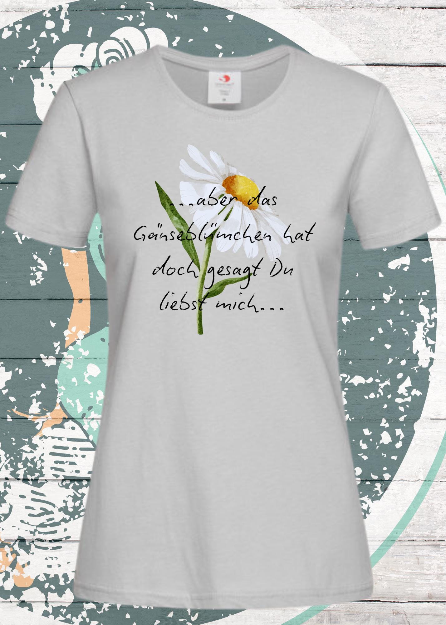 🌼 Gänseblümchen T-Shirt 'Du liebst mich' - Romantisches Damen Shirt 💕