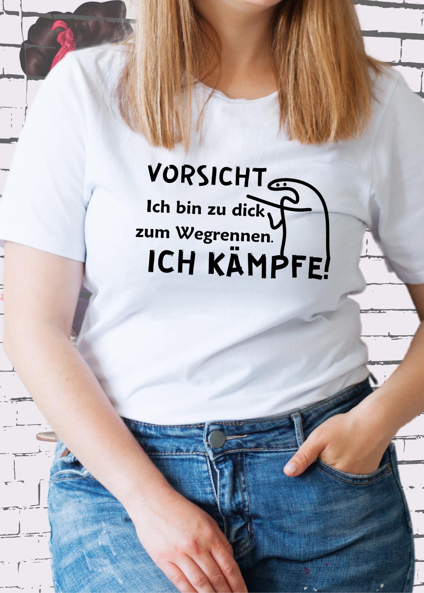👕 Unisex T-Shirt 'Ich bin zu dick zum Wegrennen - ich kämpfe!' 💪