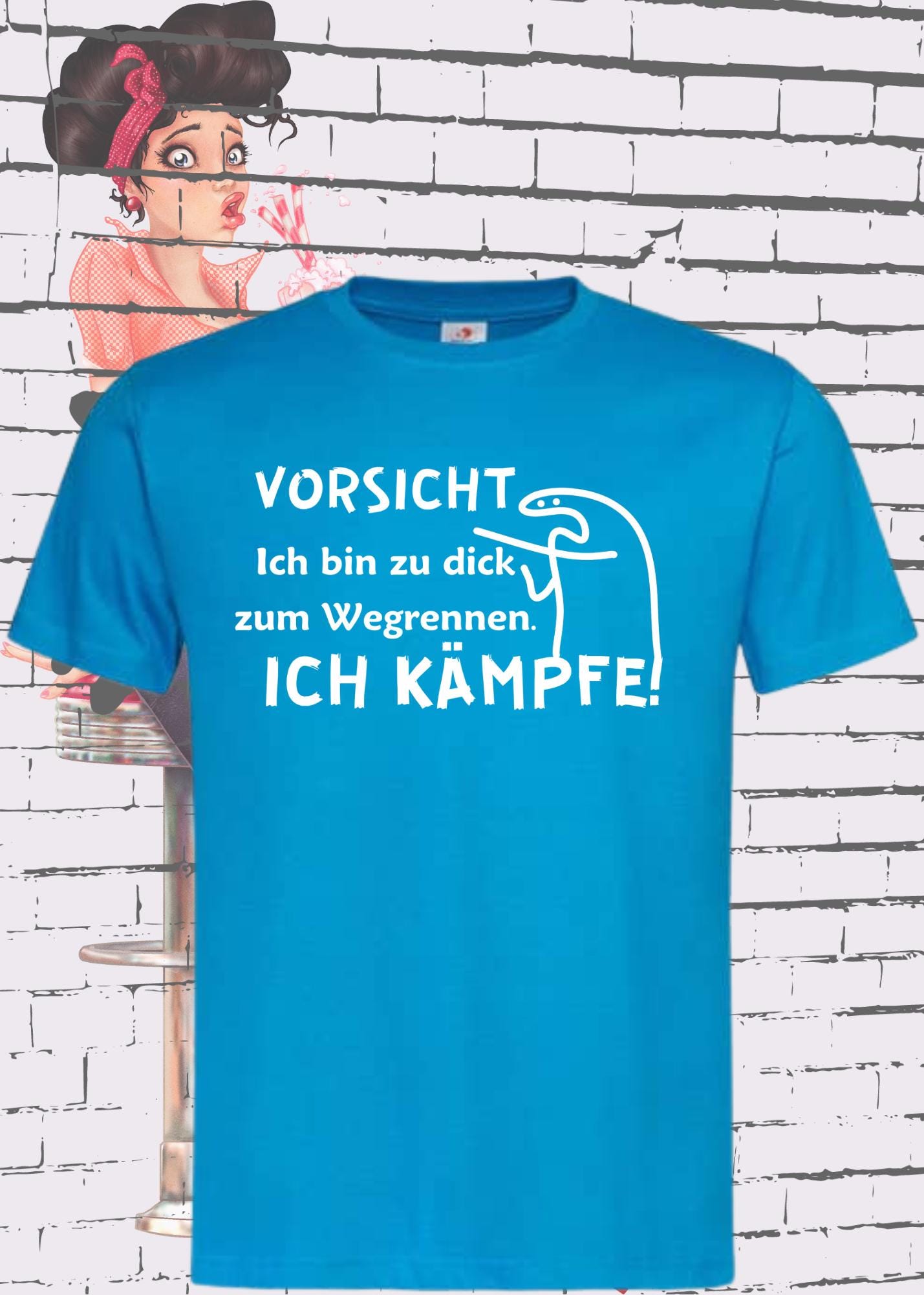 👕 Unisex T-Shirt 'Ich bin zu dick zum Wegrennen - ich kämpfe!' 💪