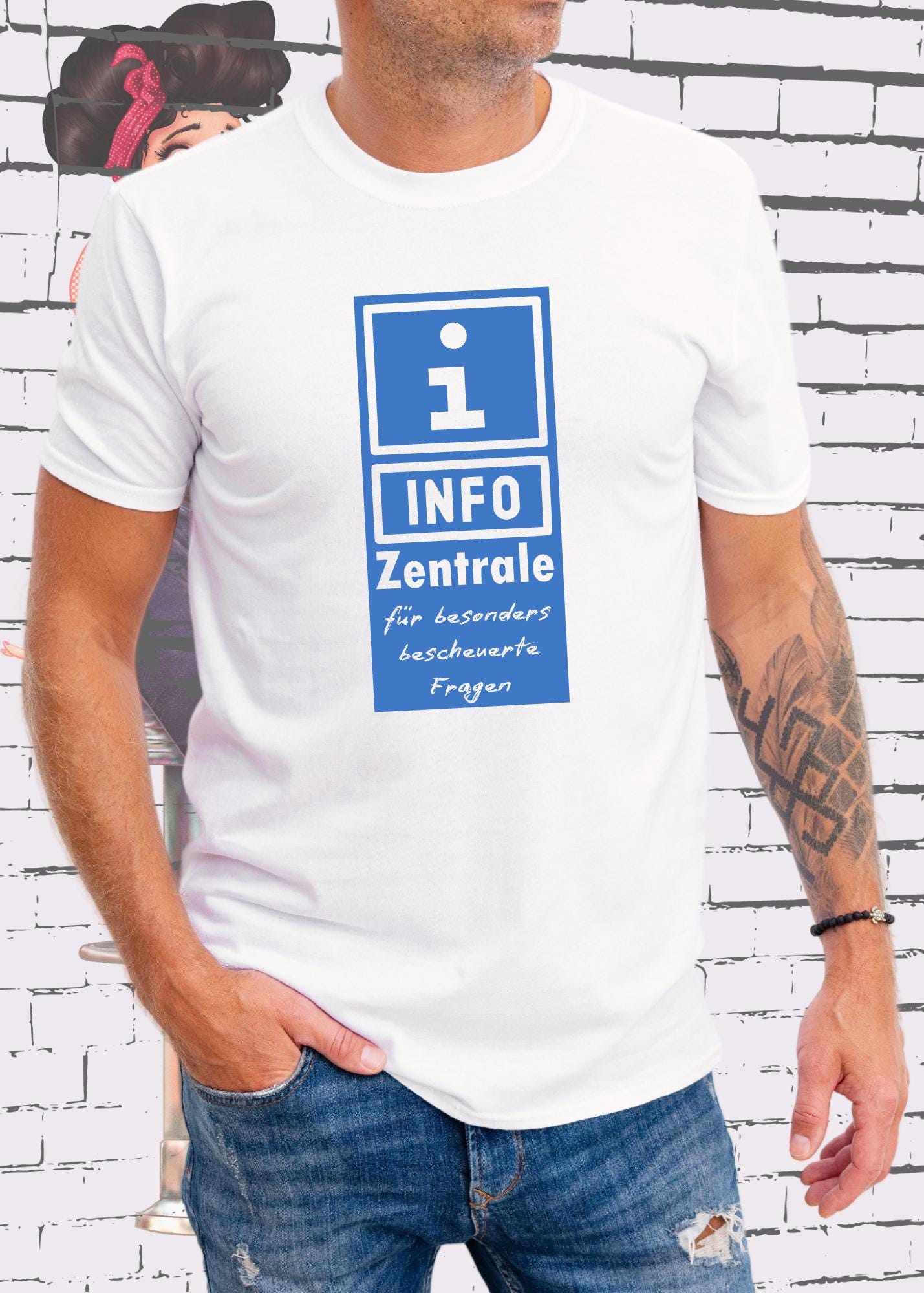 👕 'Info Zentrale für bescheuerte Fragen' - Sarkastisches Leidgeprüften Unisex T-Shirt 🙄