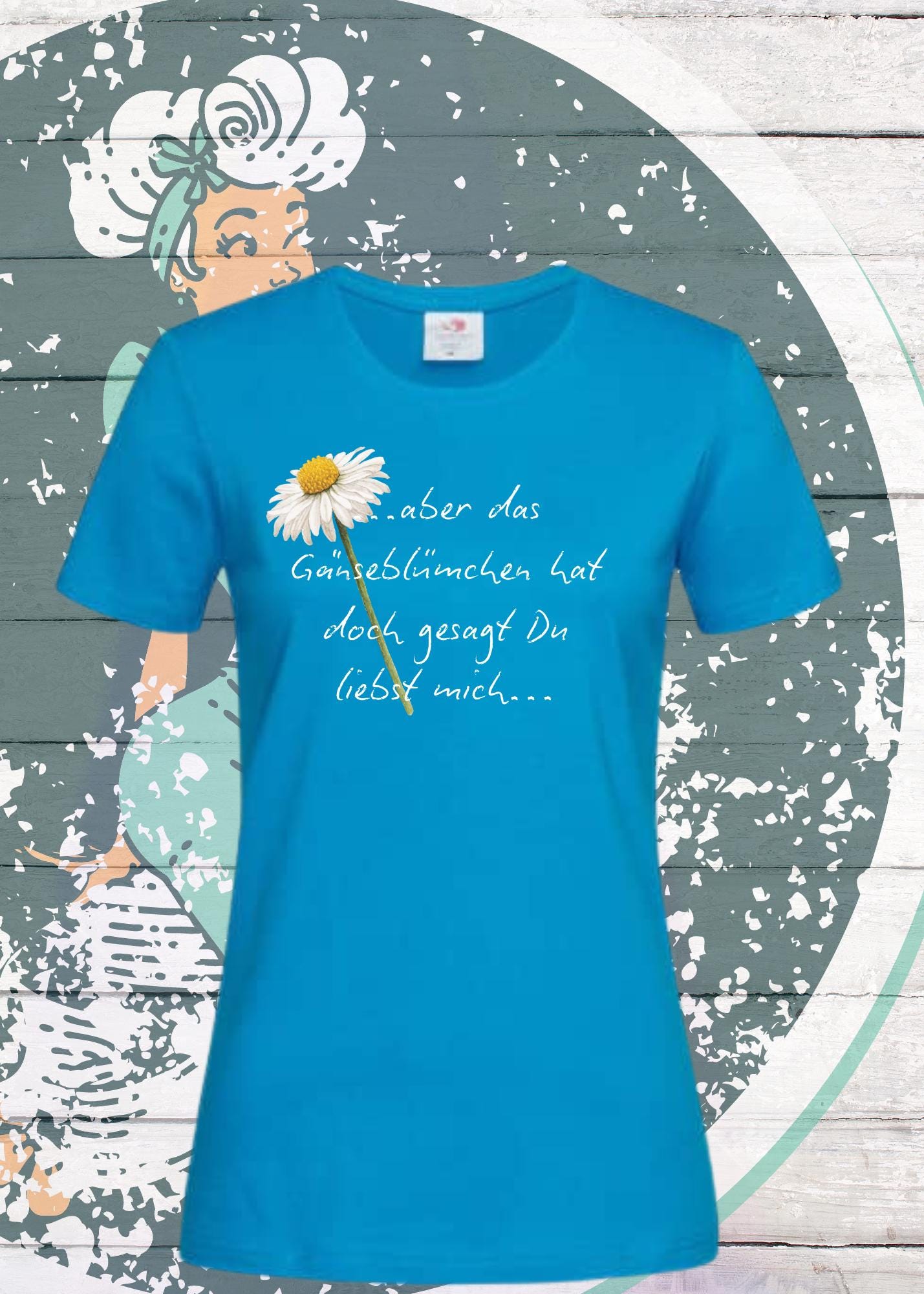 🌼 Gänseblümchen T-Shirt 'Du liebst mich' - Romantisches Damen Shirt 💕