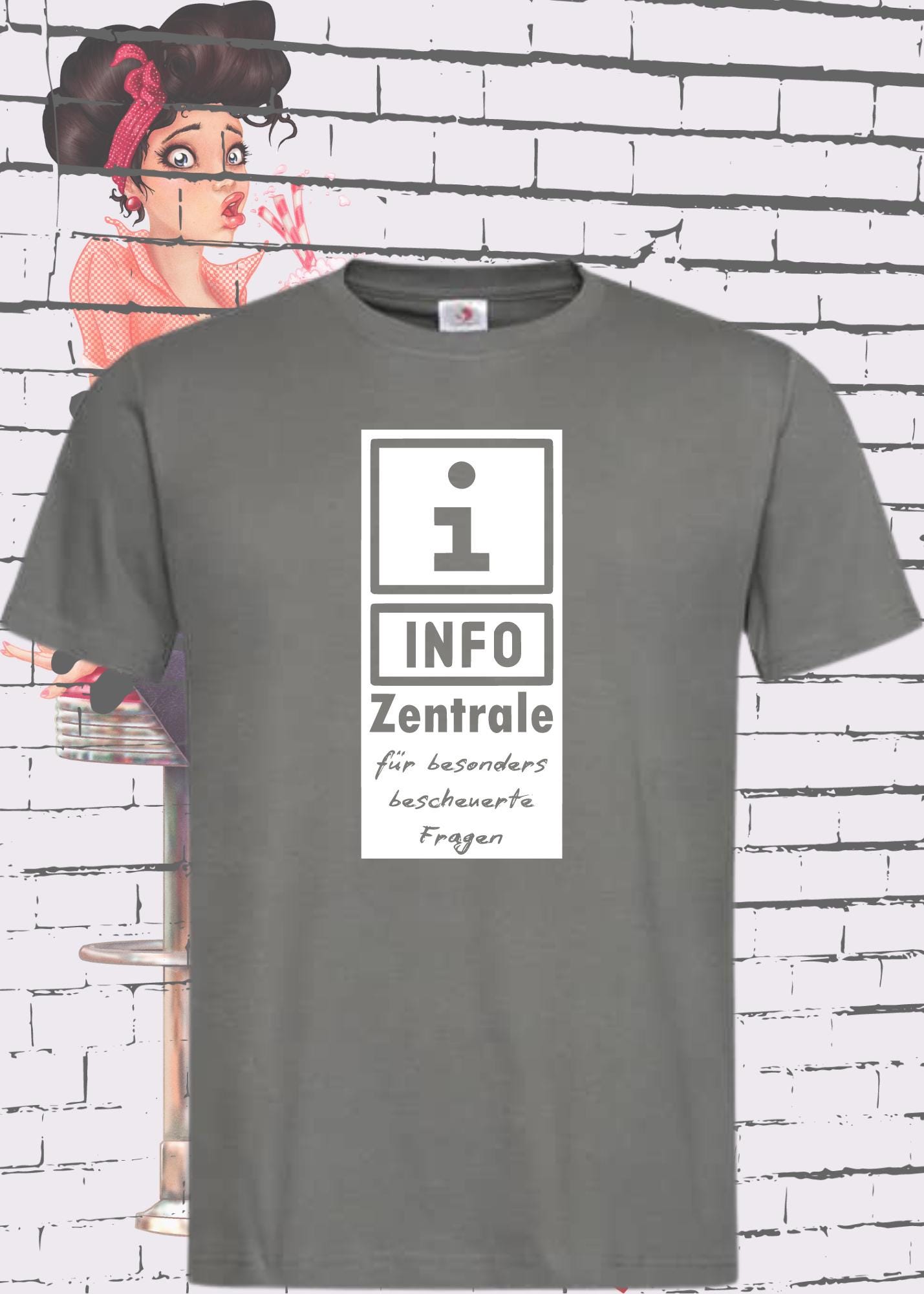 👕 'Info Zentrale für bescheuerte Fragen' - Sarkastisches Leidgeprüften Unisex T-Shirt 🙄