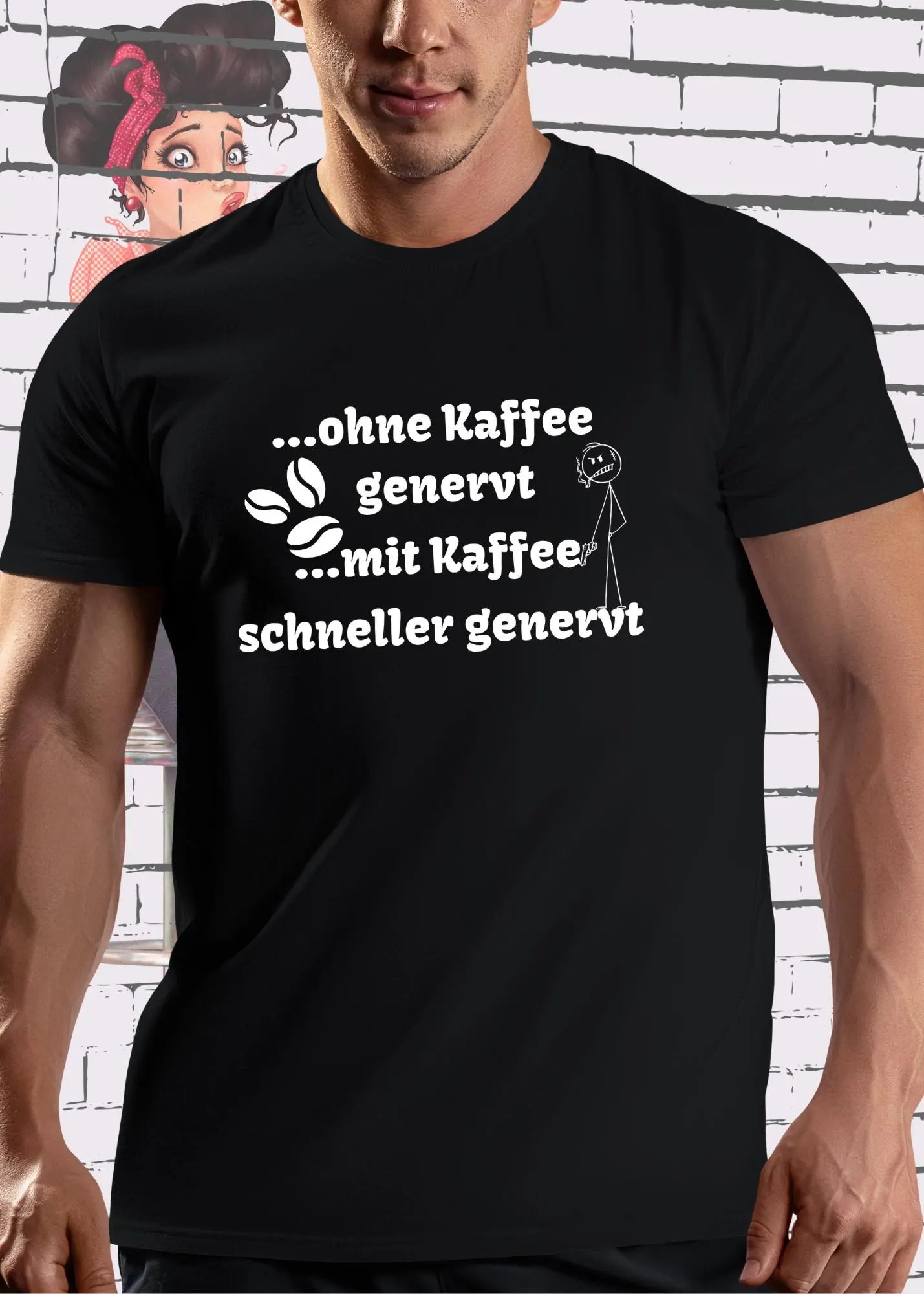 β Unisex T-Shirt 'Ohne Kaffee genervt, mit Kaffee schneller genervt' | Witziges Kaffee-Shirt π