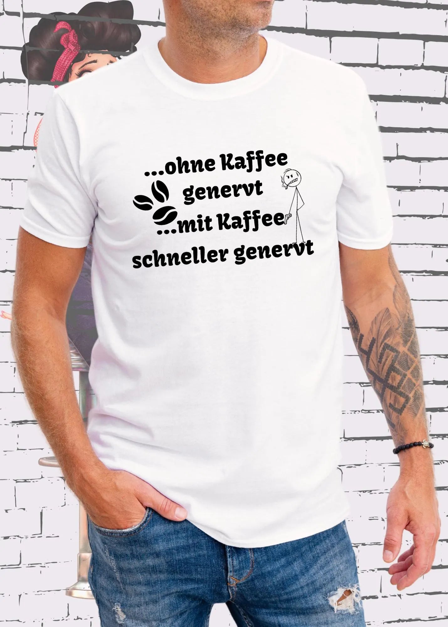 β Unisex T-Shirt 'Ohne Kaffee genervt, mit Kaffee schneller genervt' | Witziges Kaffee-Shirt π