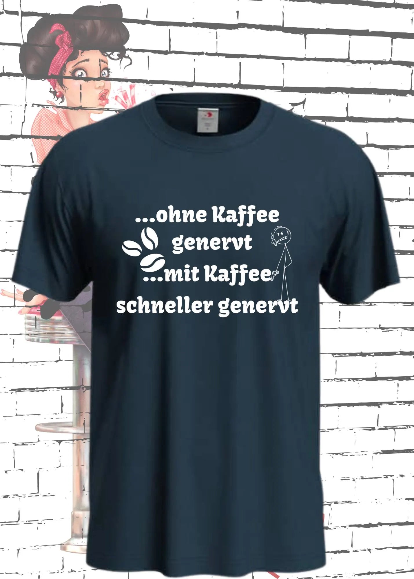 β Unisex T-Shirt 'Ohne Kaffee genervt, mit Kaffee schneller genervt' | Witziges Kaffee-Shirt π