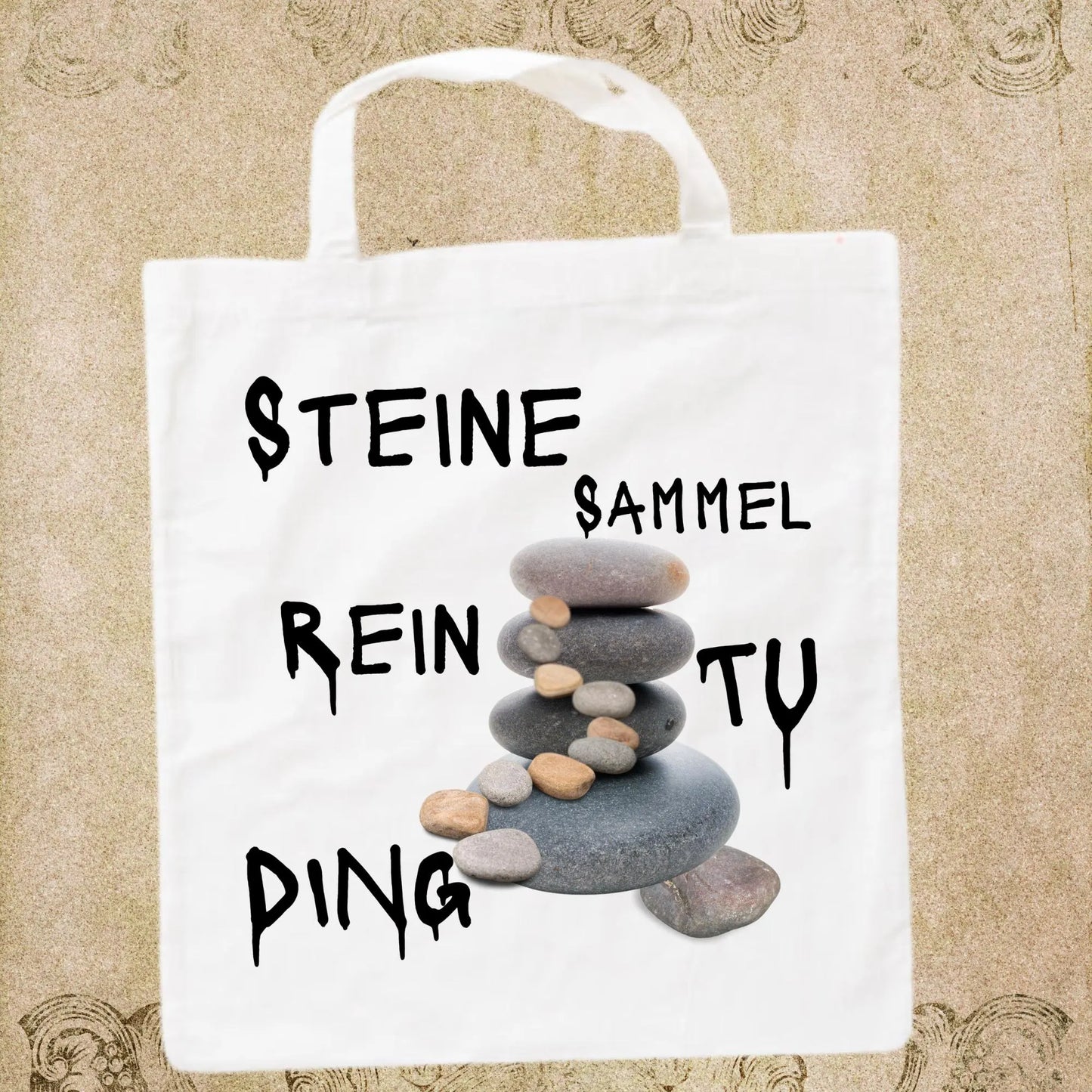 🪨 Steine Sammel Rein Tu Ding! - Baumwolltasche für Steinesammler 38x42cm ✨