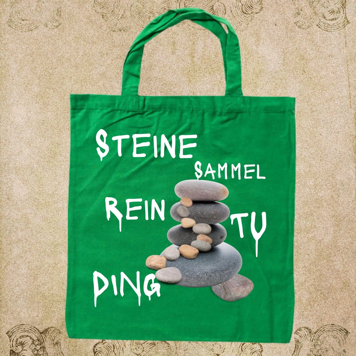🪨 Steine Sammel Rein Tu Ding! - Baumwolltasche für Steinesammler 38x42cm ✨