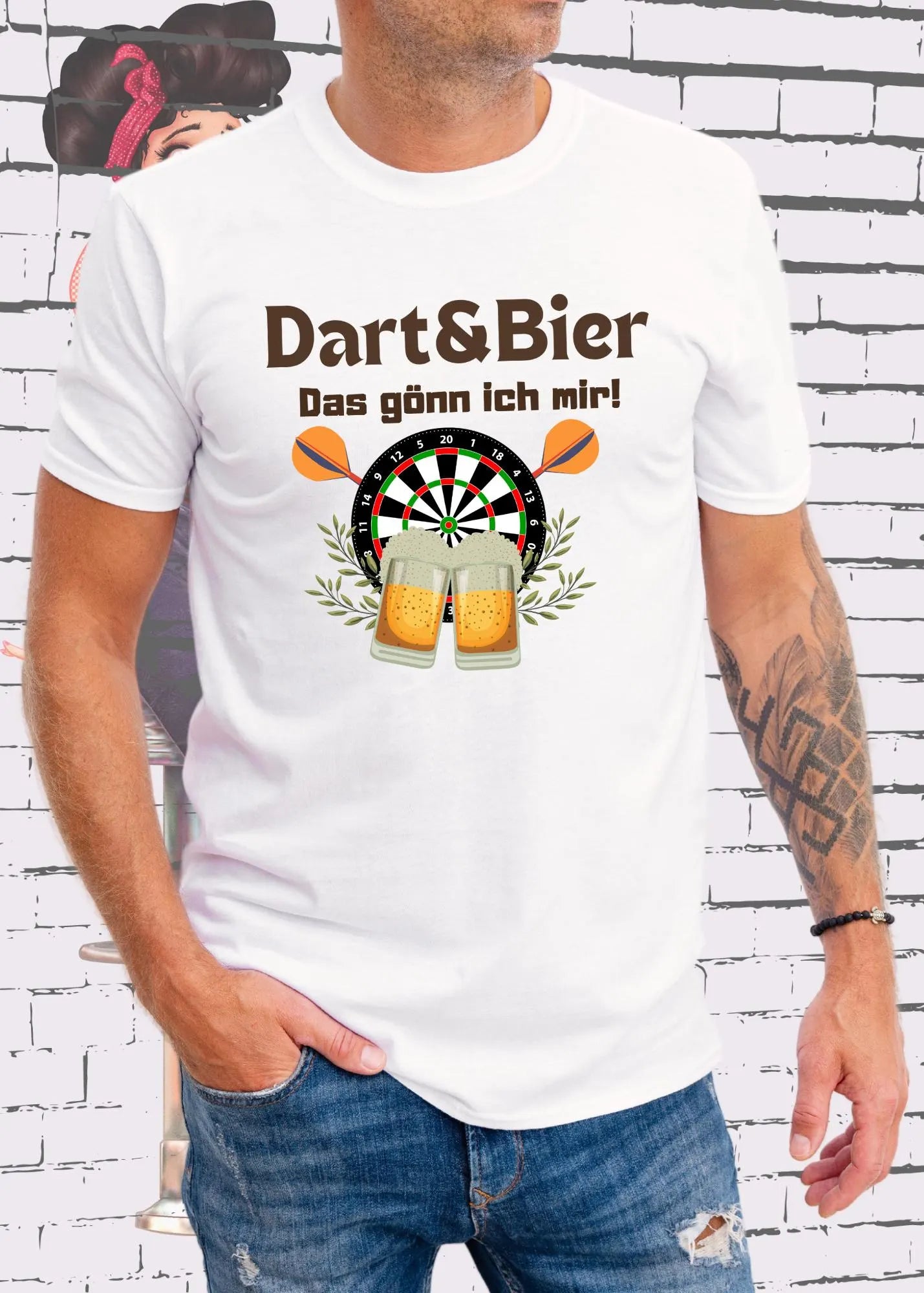 🎯 T-Shirt Dart & Bier das Gönn ich mir 🍺 Witziges T-Shirt mit Spruch 😂 Geschenkidee Unisex 🎁