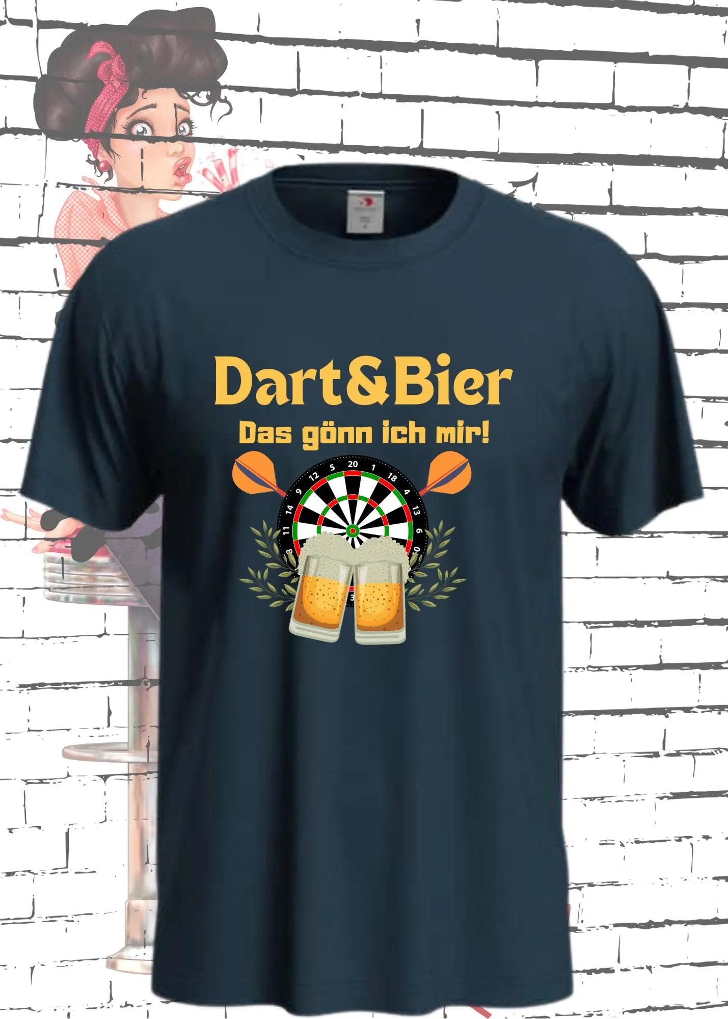 🎯 T-Shirt Dart & Bier das Gönn ich mir 🍺 Witziges T-Shirt mit Spruch 😂 Geschenkidee Unisex 🎁