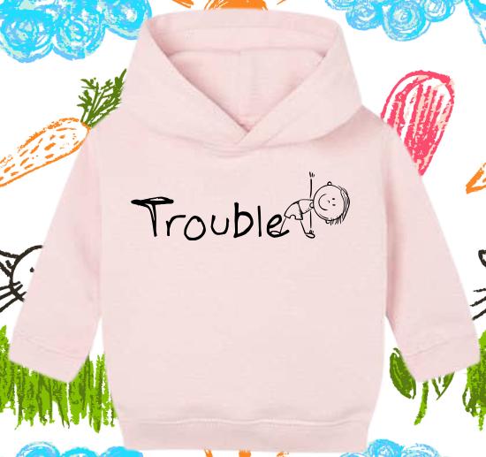 👶 Baby Hoodie 'Trouble' für Jungs 6-24 Monate 💙 Geschenkidee Babyboy Kapuzenpulli