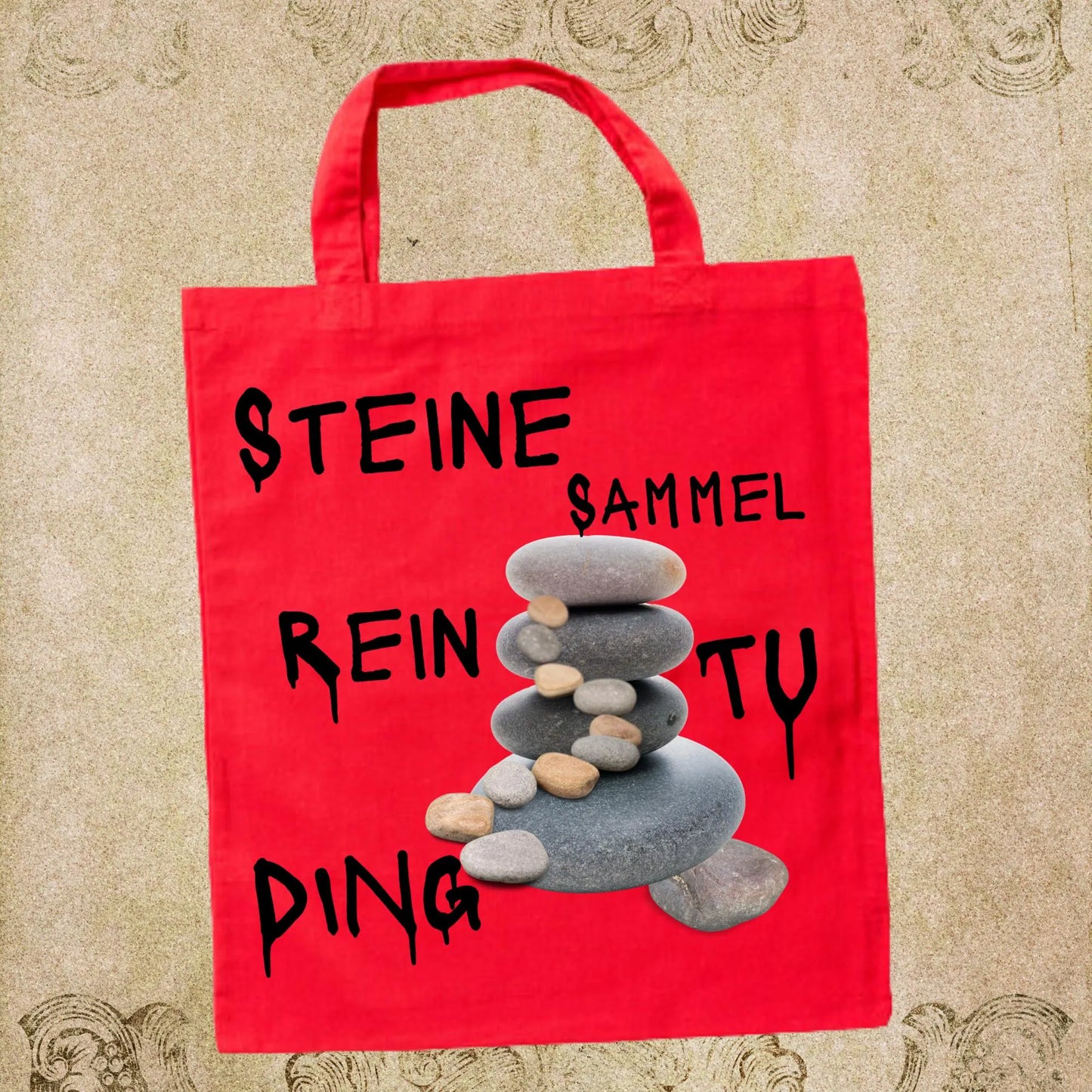 🪨 Steine Sammel Rein Tu Ding! - Baumwolltasche für Steinesammler 38x42cm ✨