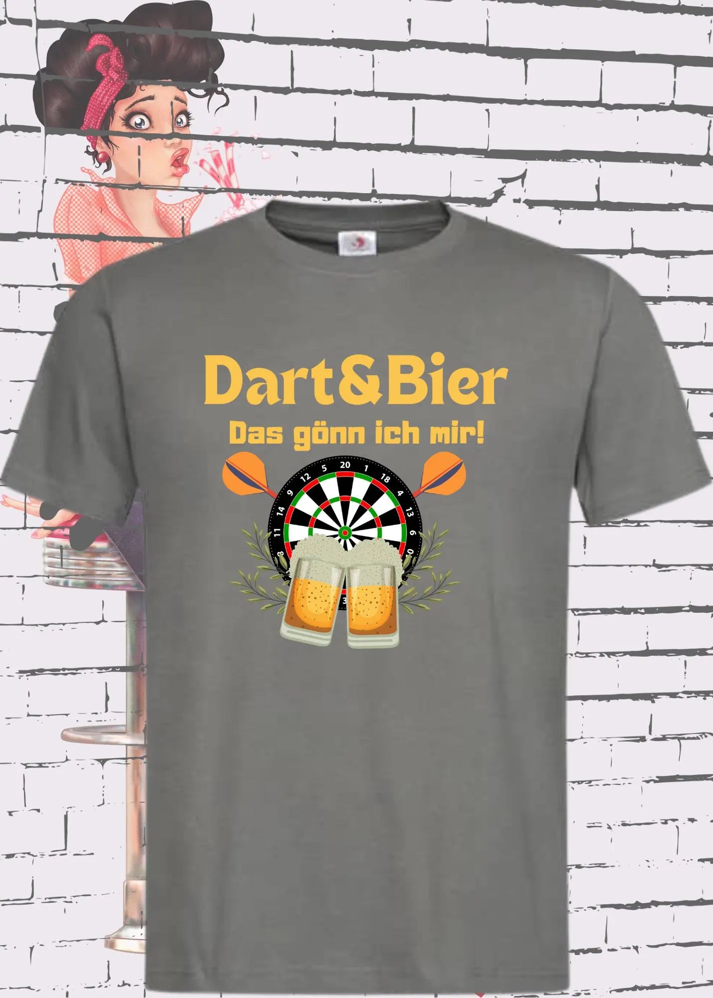 🎯 T-Shirt Dart & Bier das Gönn ich mir 🍺 Witziges T-Shirt mit Spruch 😂 Geschenkidee Unisex 🎁