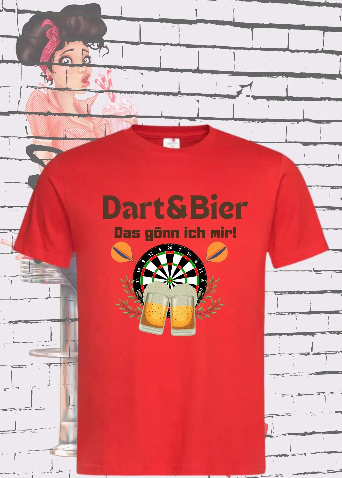 🎯 T-Shirt Dart & Bier das Gönn ich mir 🍺 Witziges T-Shirt mit Spruch 😂 Geschenkidee Unisex 🎁