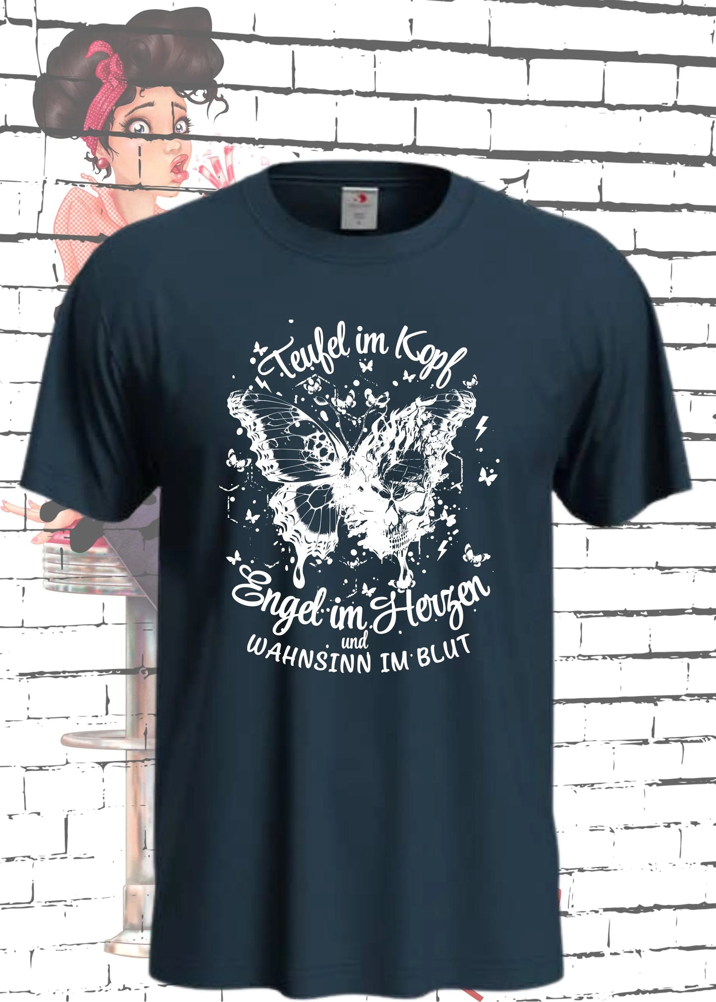 π T-Shirt Teufel im Kopf Engel im Herzen π Witziges T-Shirt mit Spruch π Geschenkidee Unisex π