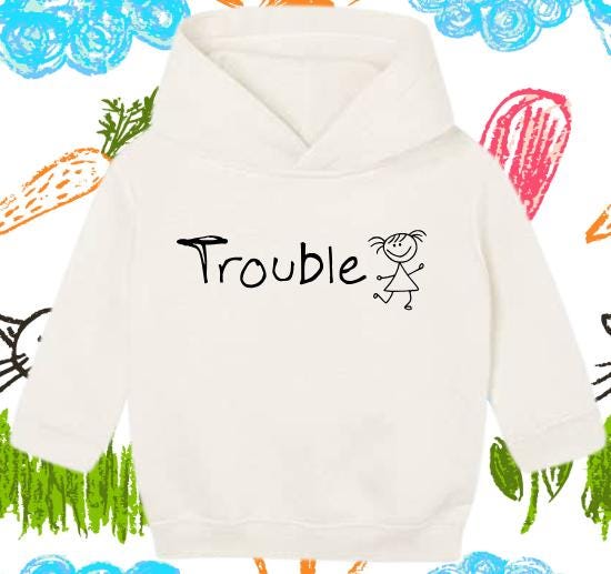 👶 Baby Hoodie 'Trouble' für Mädchen 6-24 Monate 💕 Geschenkidee Babygirl Kapuzenpulli