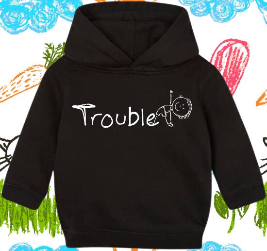 👶 Baby Hoodie 'Trouble' für Jungs 6-24 Monate 💙 Geschenkidee Babyboy Kapuzenpulli