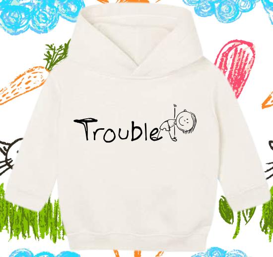 👶 Baby Hoodie 'Trouble' für Jungs 6-24 Monate 💙 Geschenkidee Babyboy Kapuzenpulli