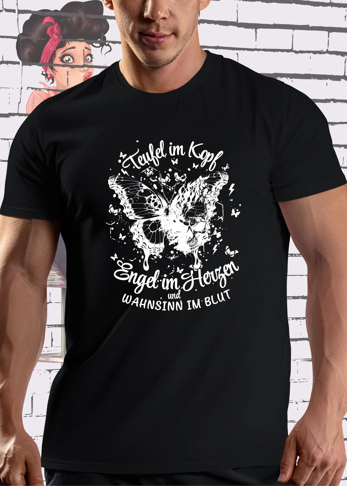 π T-Shirt Teufel im Kopf Engel im Herzen π Witziges T-Shirt mit Spruch π Geschenkidee Unisex π