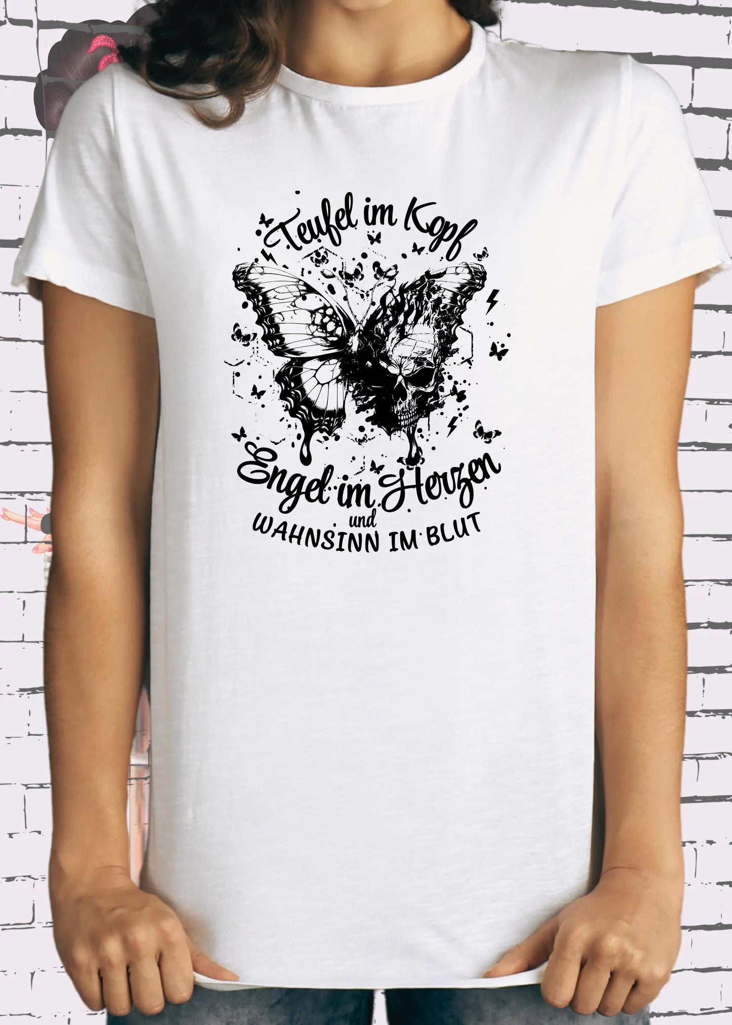 π T-Shirt Teufel im Kopf Engel im Herzen π Witziges T-Shirt mit Spruch π Geschenkidee Unisex π