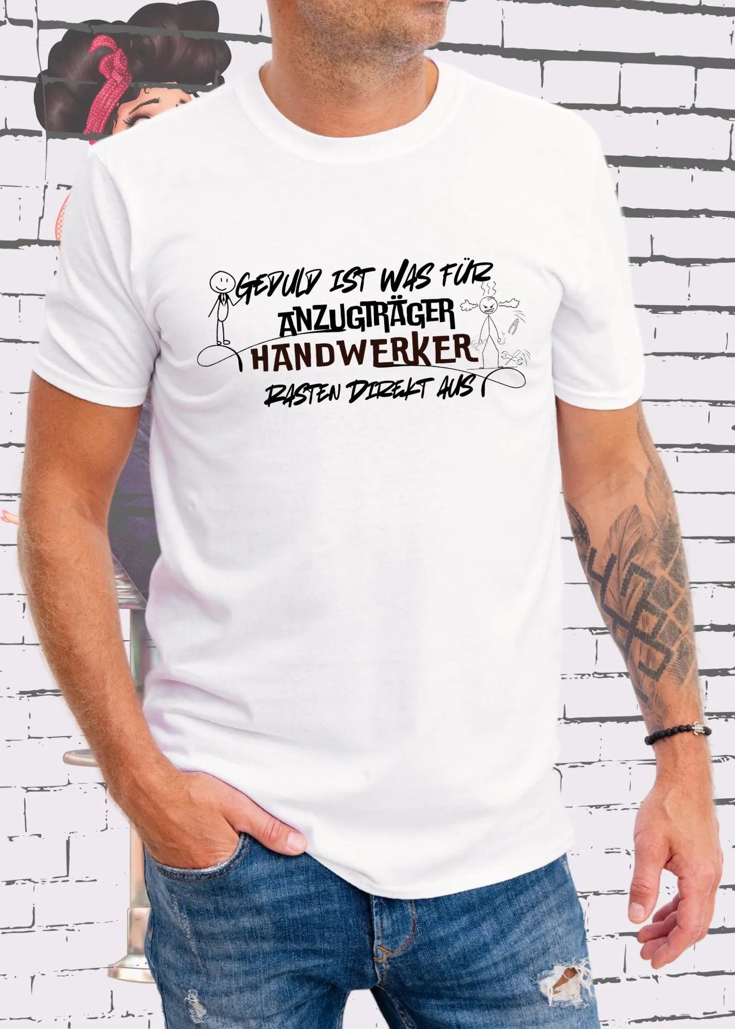 Geduld ist was für Anzugträger Handwerker rasten direkt aus - Lustiges Handwerker T-Shirt Unisex