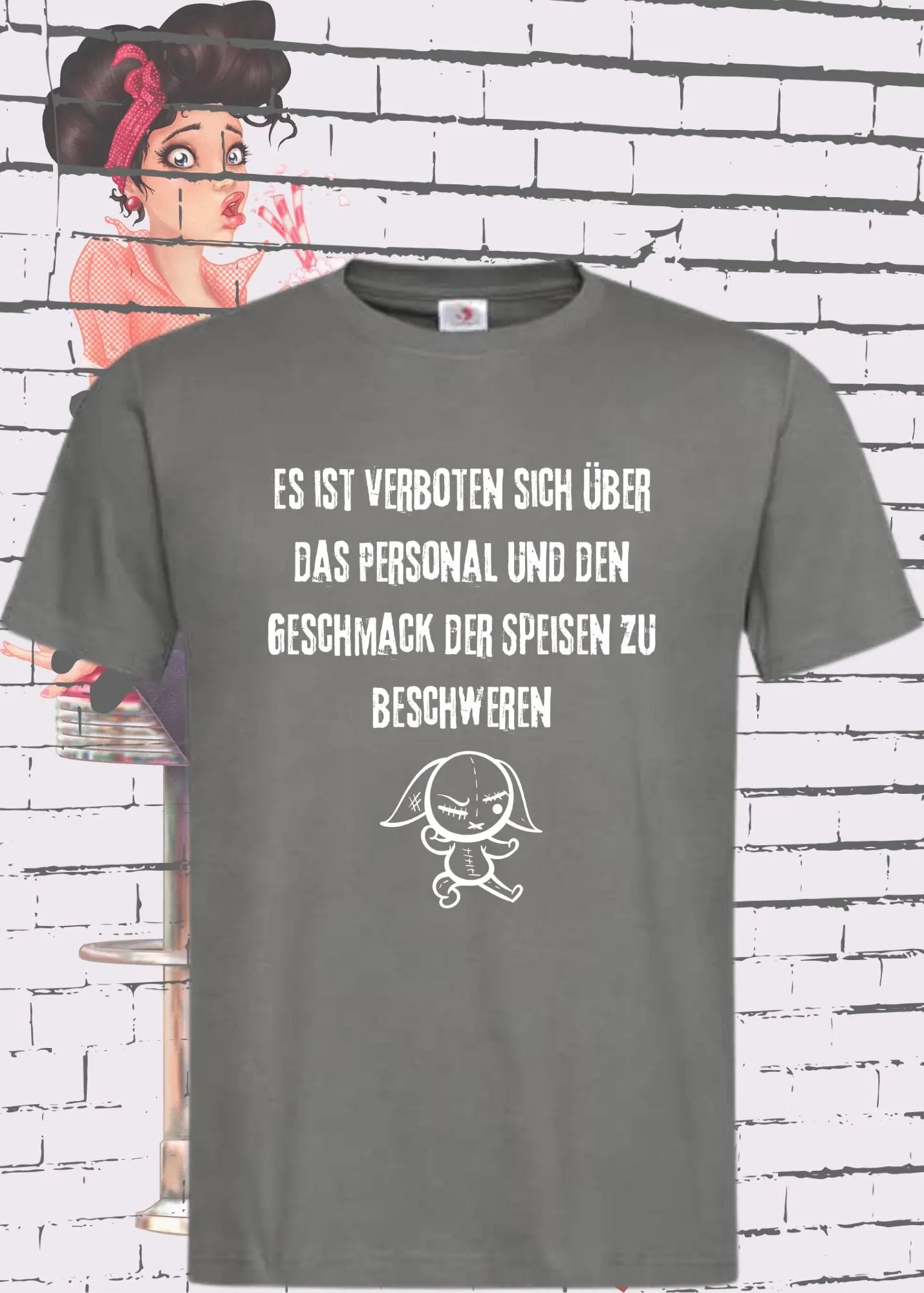 🚫 T-Shirt 'Es ist verboten sich über das Personal und den Geschmack der Speisen zu beschweren' 😂 - Witziges Gastronomie-Shirt 🍽️