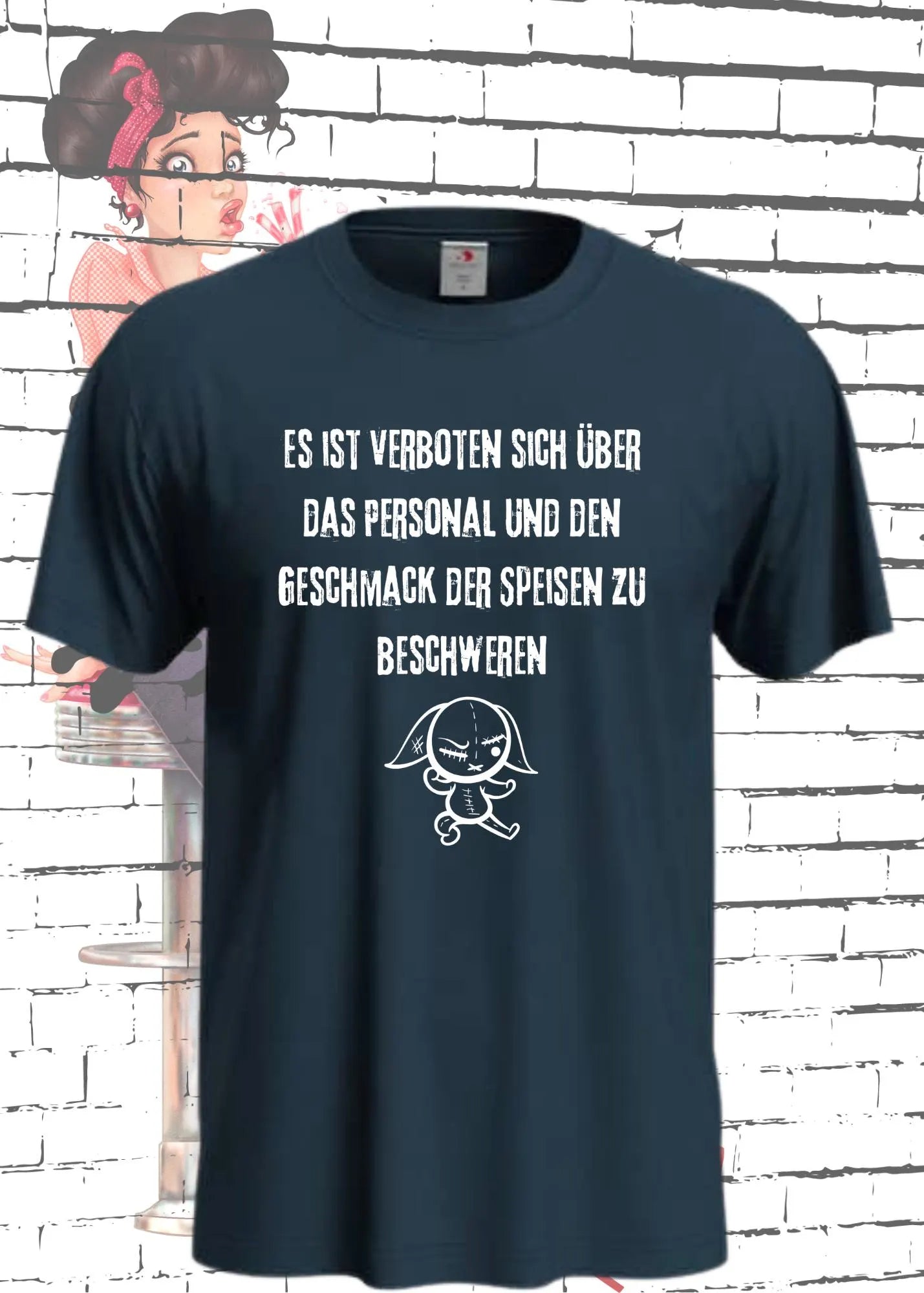 🚫 T-Shirt 'Es ist verboten sich über das Personal und den Geschmack der Speisen zu beschweren' 😂 - Witziges Gastronomie-Shirt 🍽️