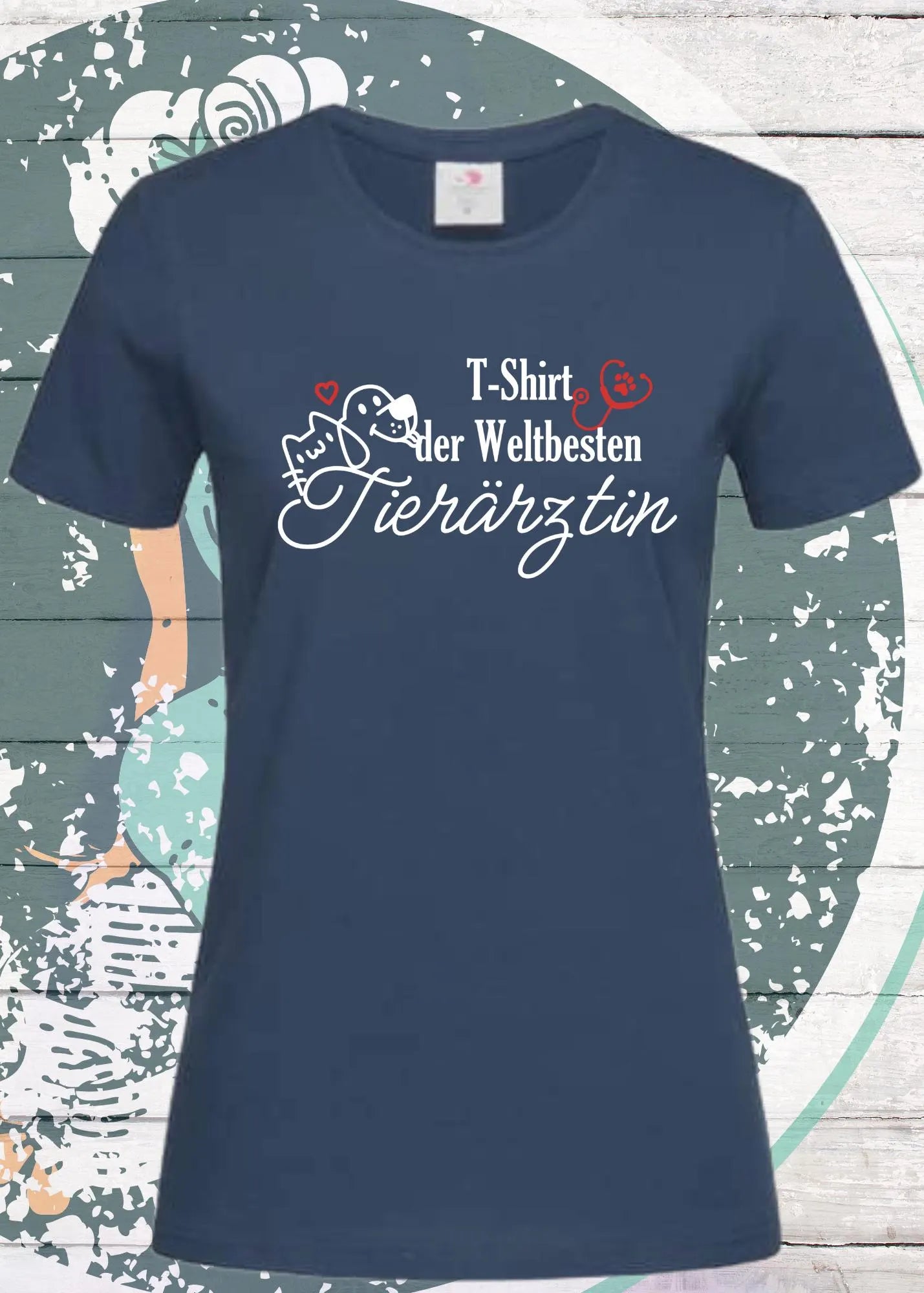 𩺠T-Shirt der Weltbesten TierƤrztin - Damen Geschenkidee mit Spruch š©āāļø