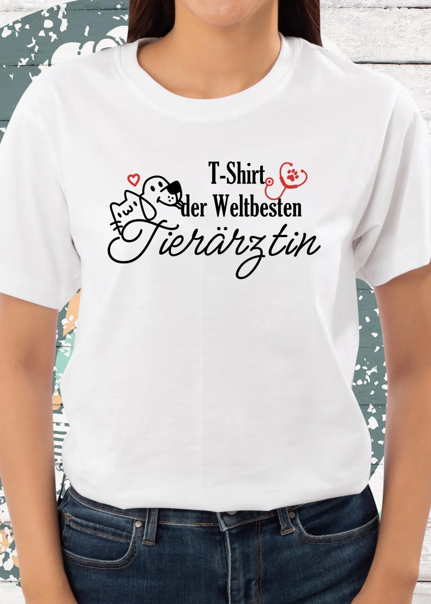 𩺠T-Shirt der Weltbesten TierƤrztin - Damen Geschenkidee mit Spruch š©āāļø