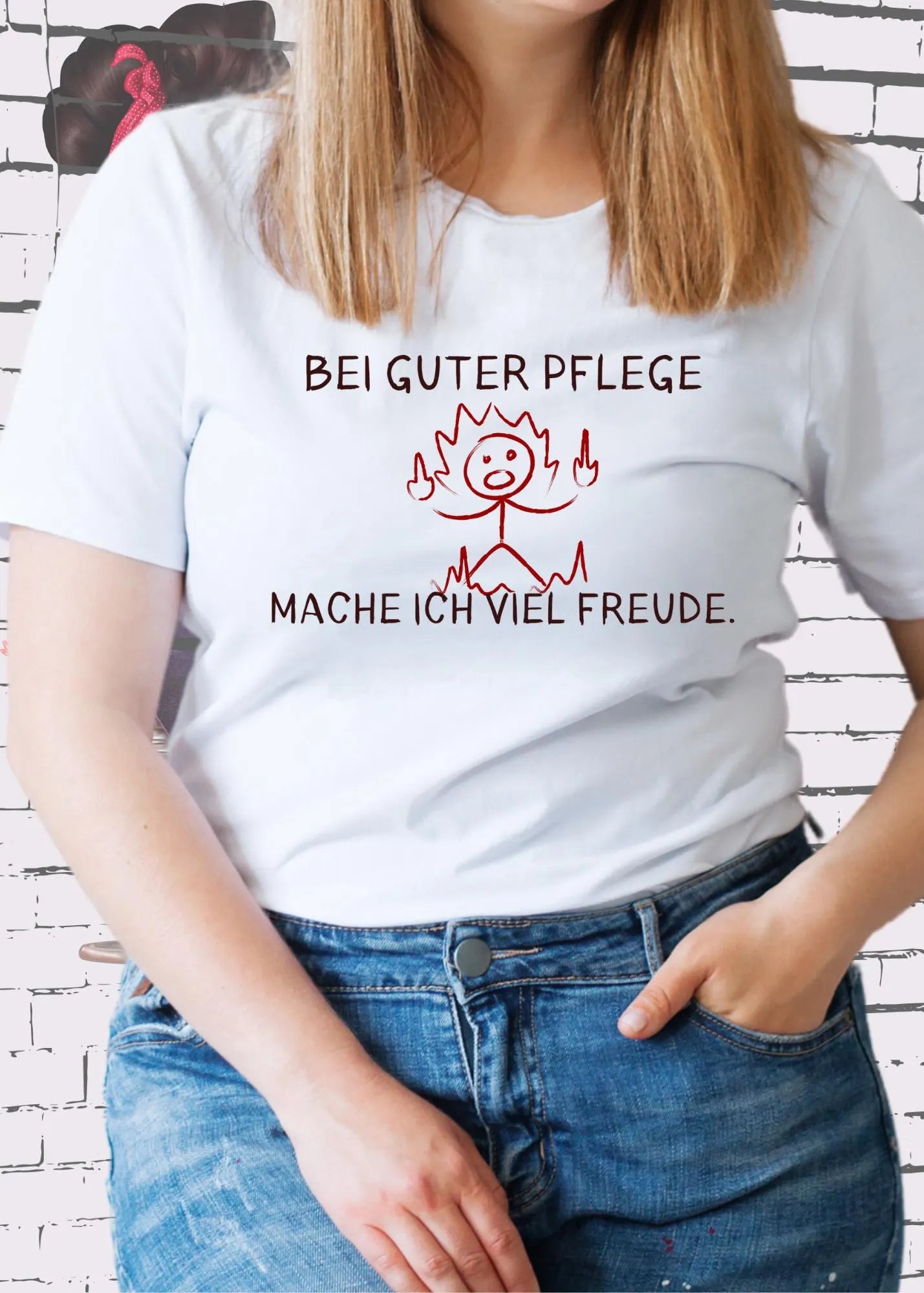 π Unisex T-Shirt - Bei guter Pflege mache ich viel Freude!! π