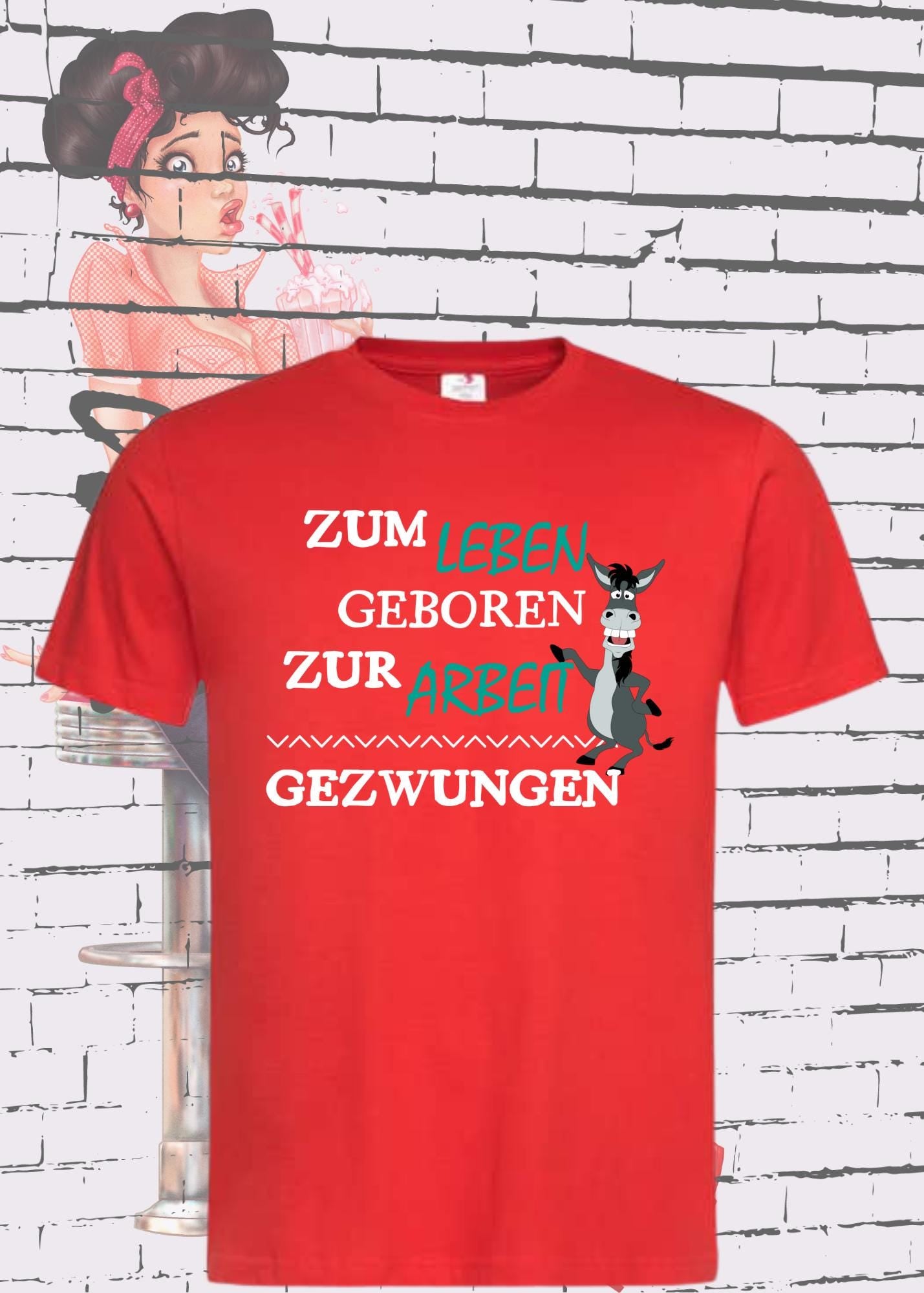 😴 T-Shirt 'Zum Leben geboren zur Arbeit gezwungen' - Witziges Geschenk Unisex