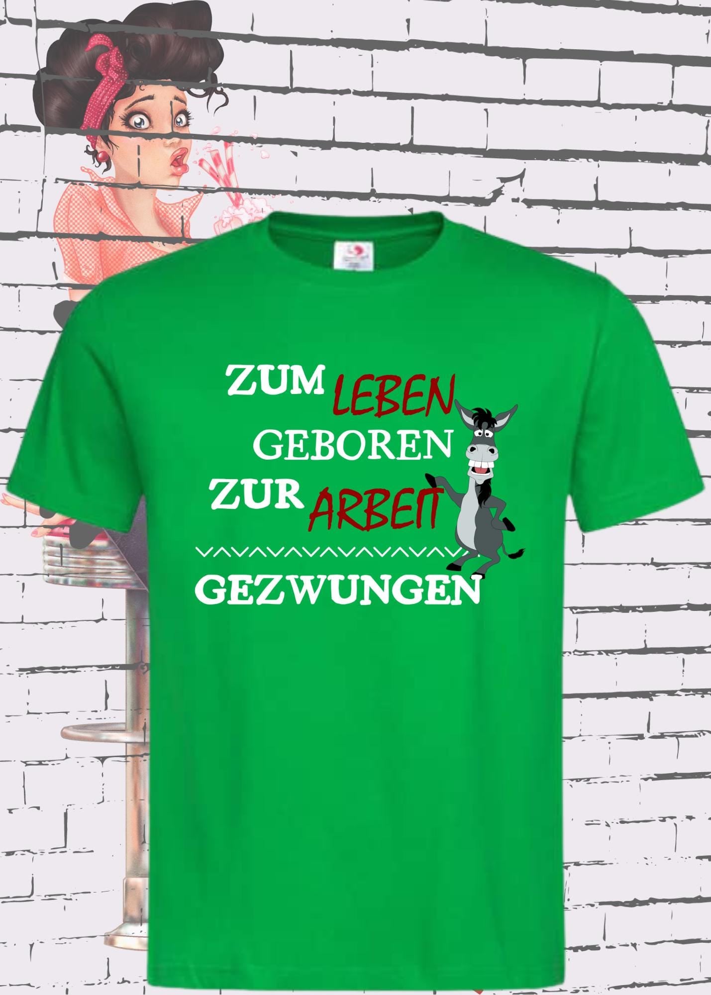 😴 T-Shirt 'Zum Leben geboren zur Arbeit gezwungen' - Witziges Geschenk Unisex