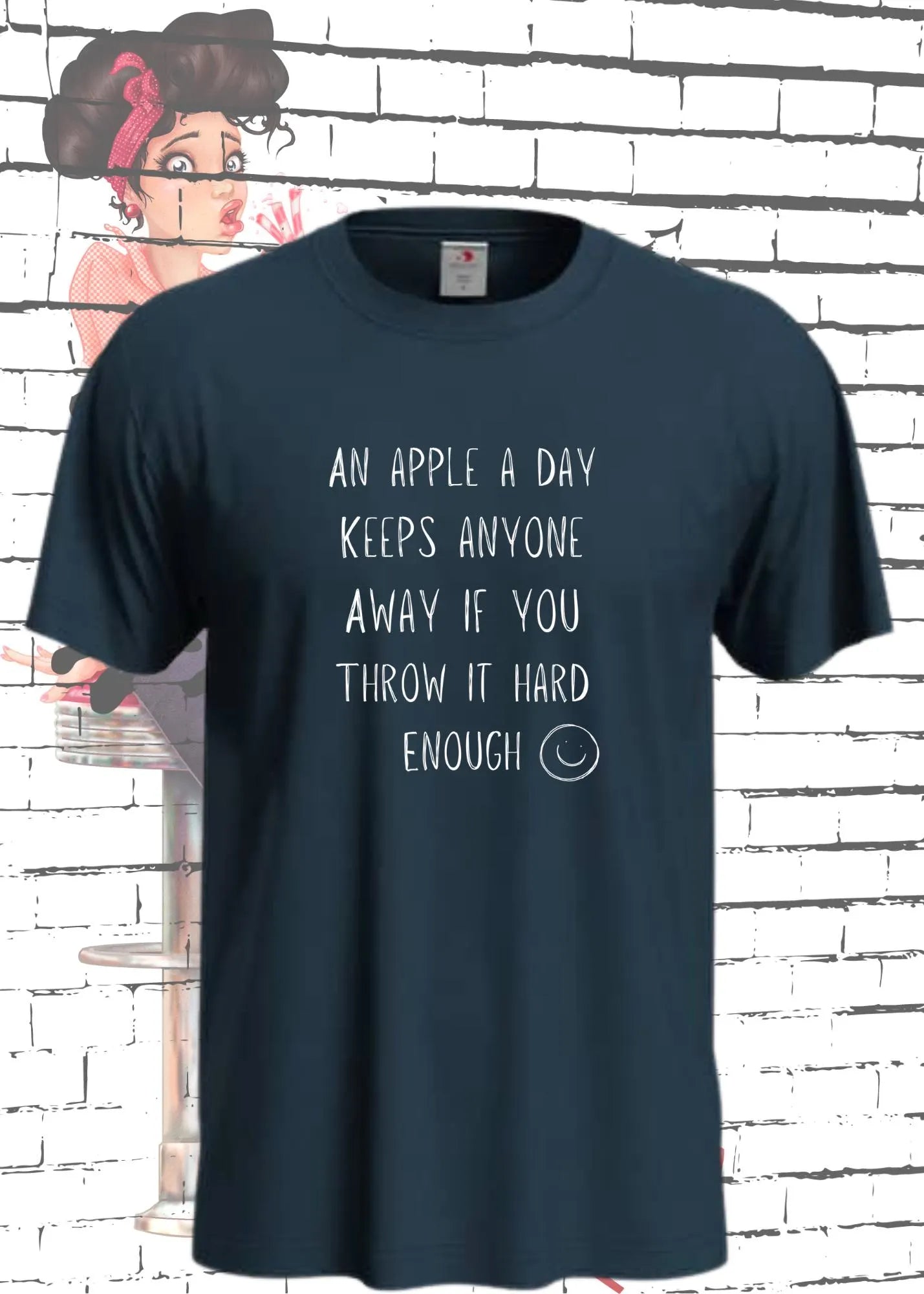 ๐ T-Shirt An Apple a Day Keeps Anyone Away - Lustiger Spruch Geschenkidee Geburtstag Unisex