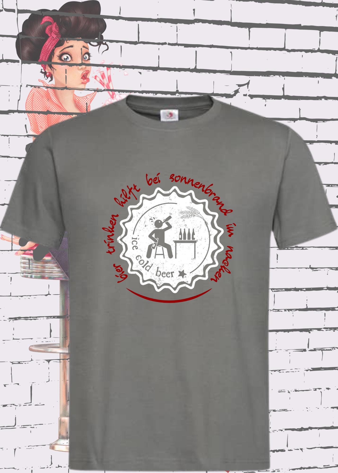 πΊ Bier trinken hilft bei Sonnenbrand im Nacken T-Shirt βοΈ Witzige Geschenkidee π Statement Shirt π Unisex π
