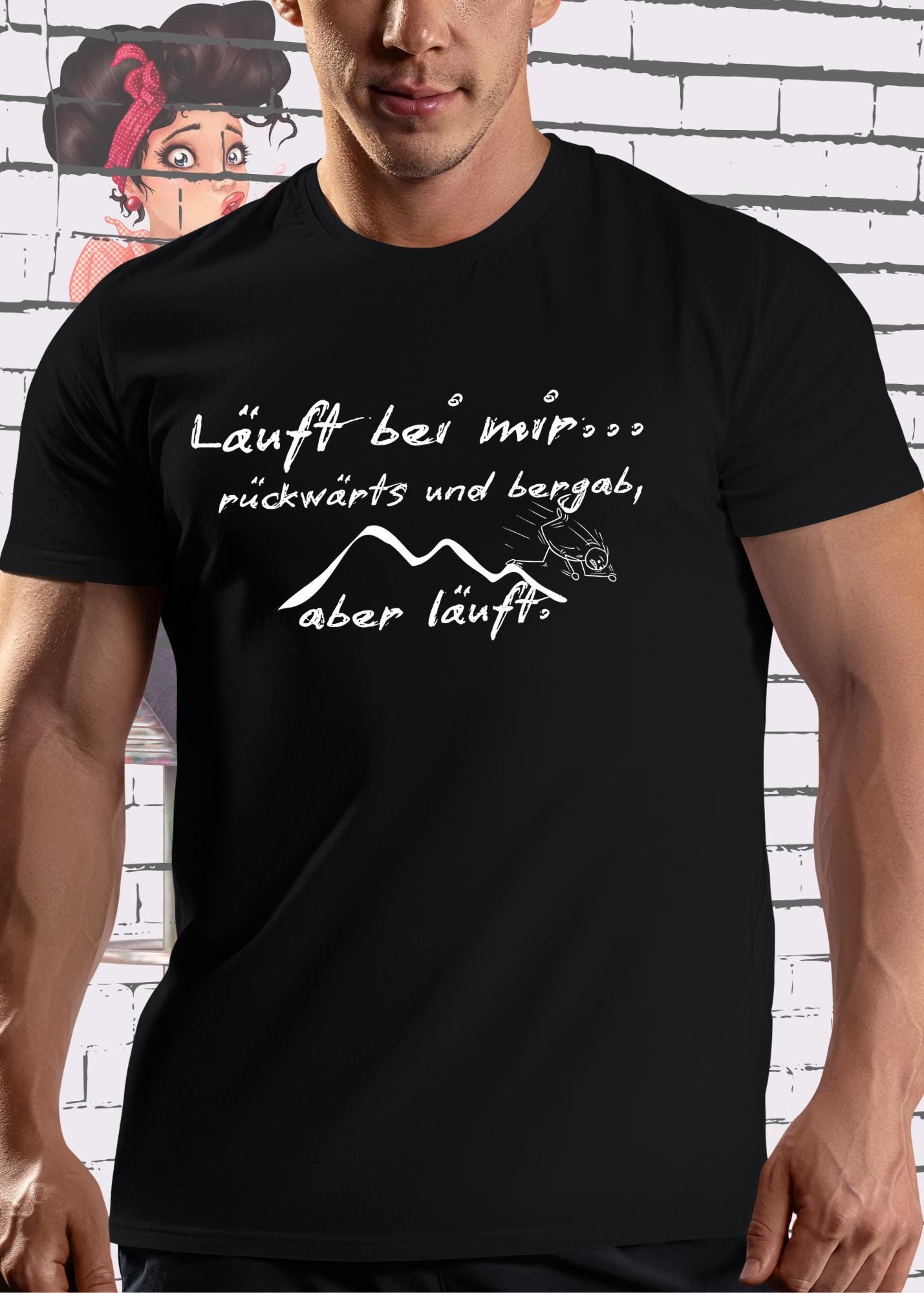 🏃♂️ T-Shirt Läuft bei mir rückwärts und bergab aber läuft... 😅 Geschenkidee T-Shirt 🎁 Geschenkidee Geburtstag 🎉 Unisex T-Shirt 👕