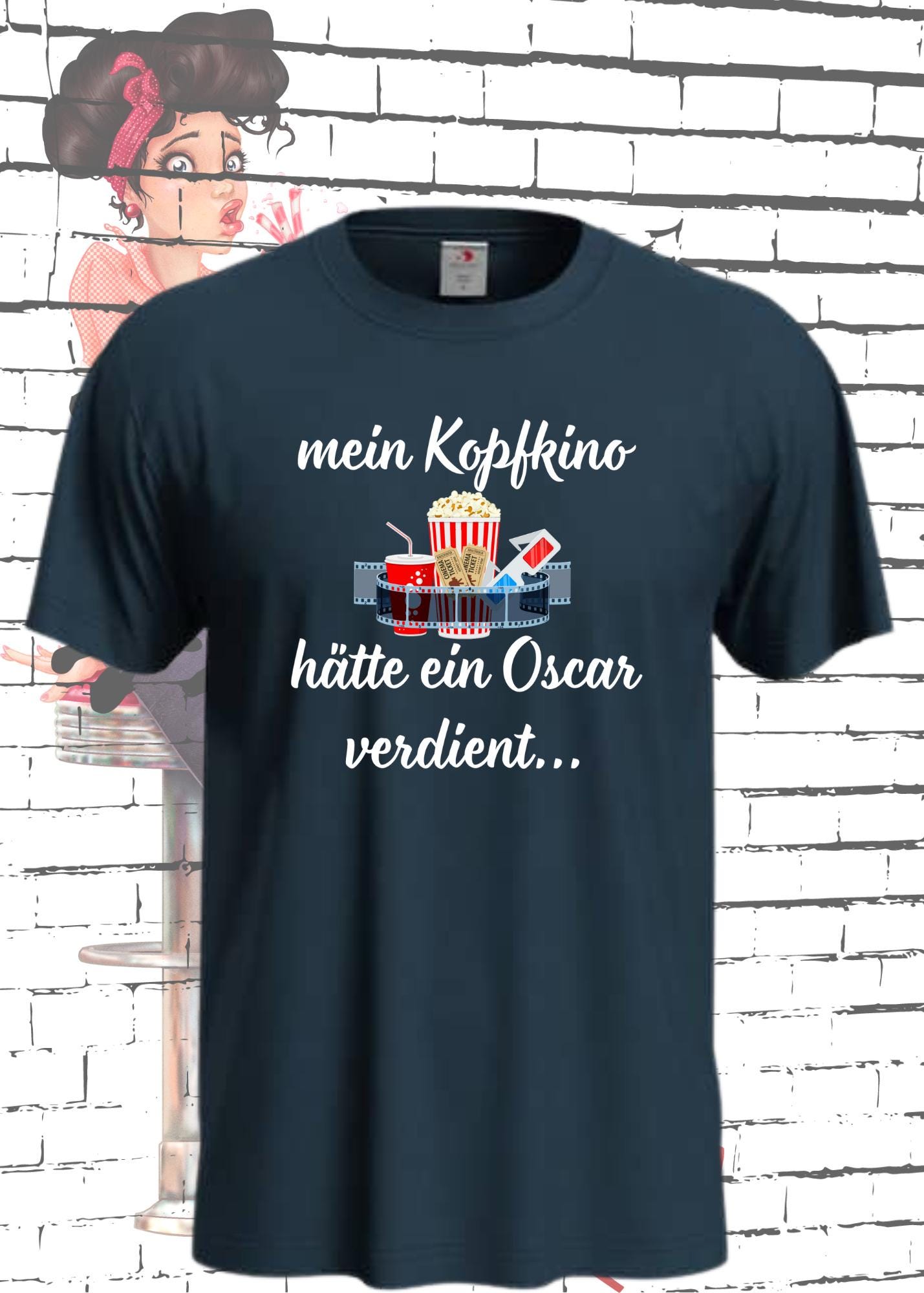 π¬ T-Shirt Mein Kopfkino hΓ€tte einen Oskar verdient π Geschenkidee T-Shirt π Geschenkidee Geburtstag π Unisex T-Shirt π