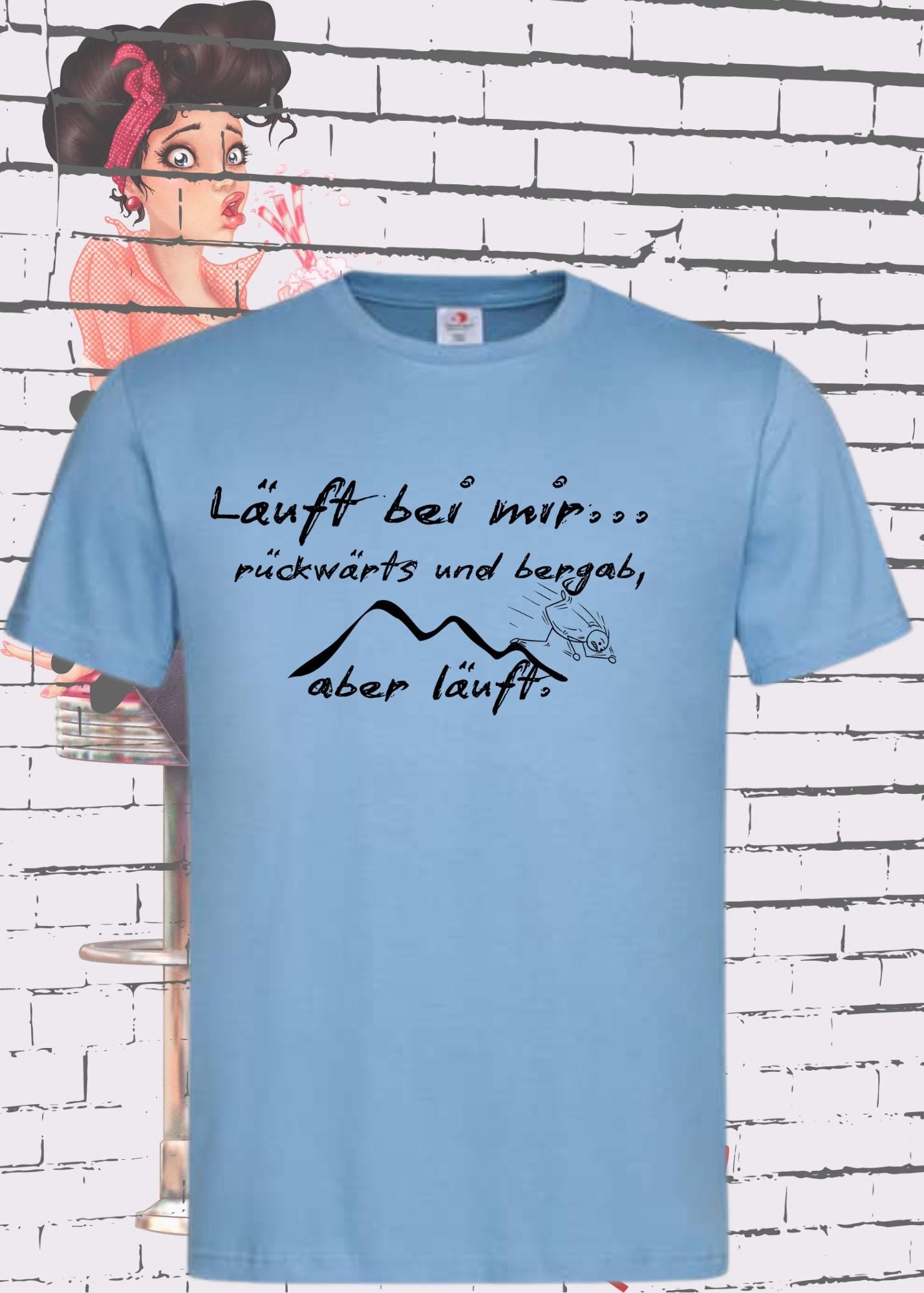 🏃♂️ T-Shirt Läuft bei mir rückwärts und bergab aber läuft... 😅 Geschenkidee T-Shirt 🎁 Geschenkidee Geburtstag 🎉 Unisex T-Shirt 👕