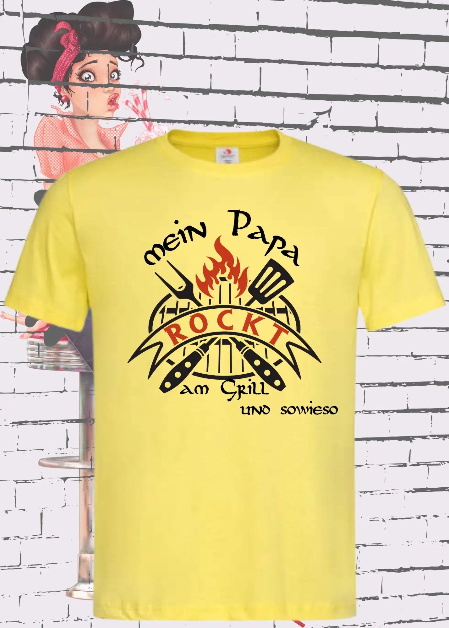 π₯πΈ Herren T-Shirt - Mein Papa rockt den Grill und sowieso! π¨βπ³