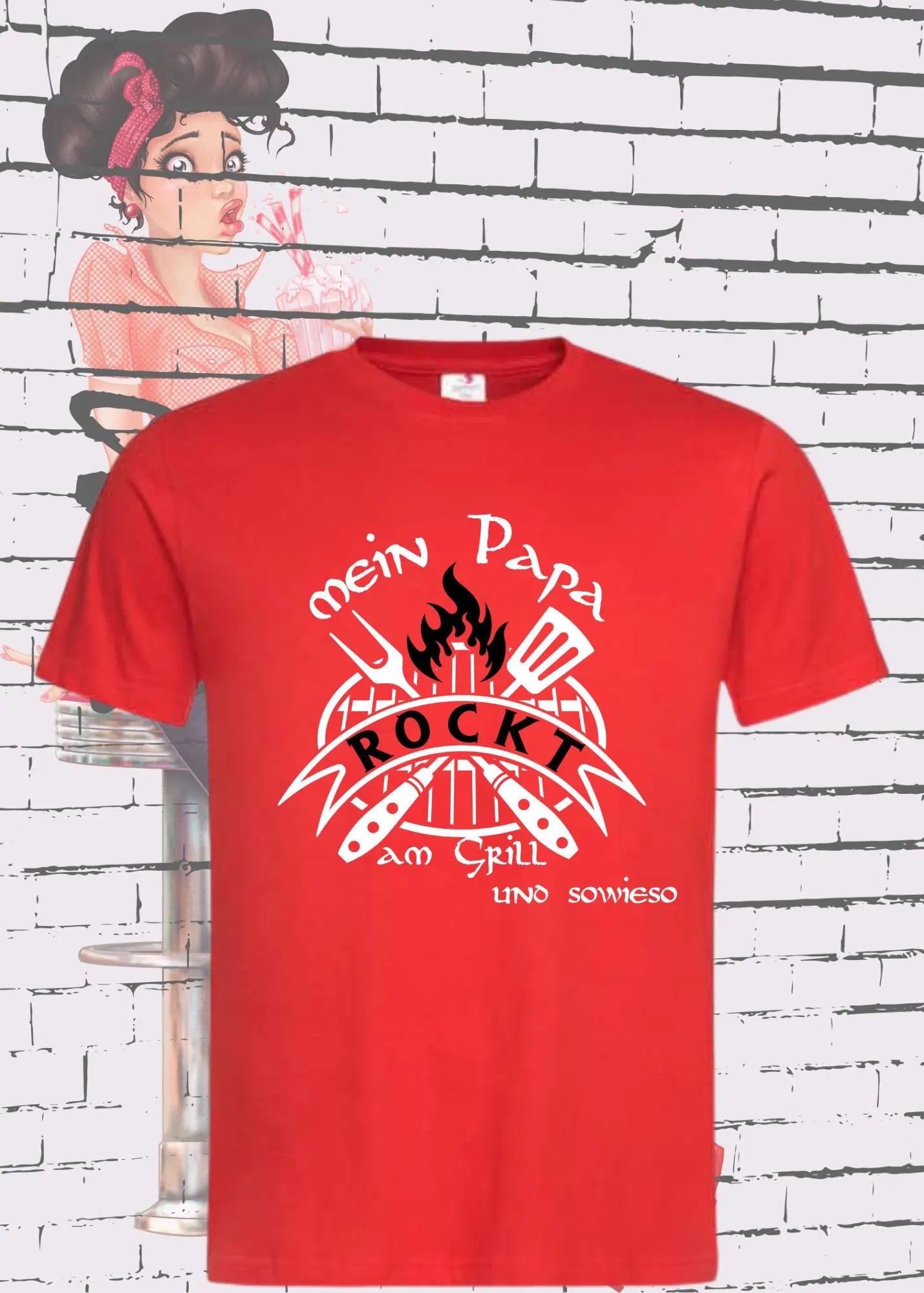 π₯πΈ Herren T-Shirt - Mein Papa rockt den Grill und sowieso! π¨βπ³