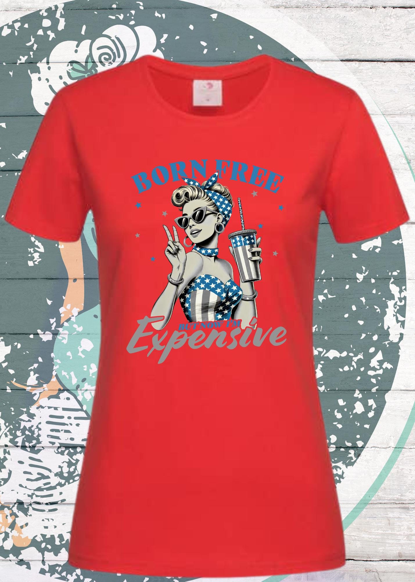 💎 Damen T-Shirt - Born free but now I'm Expensive! Luxus Statement ✨