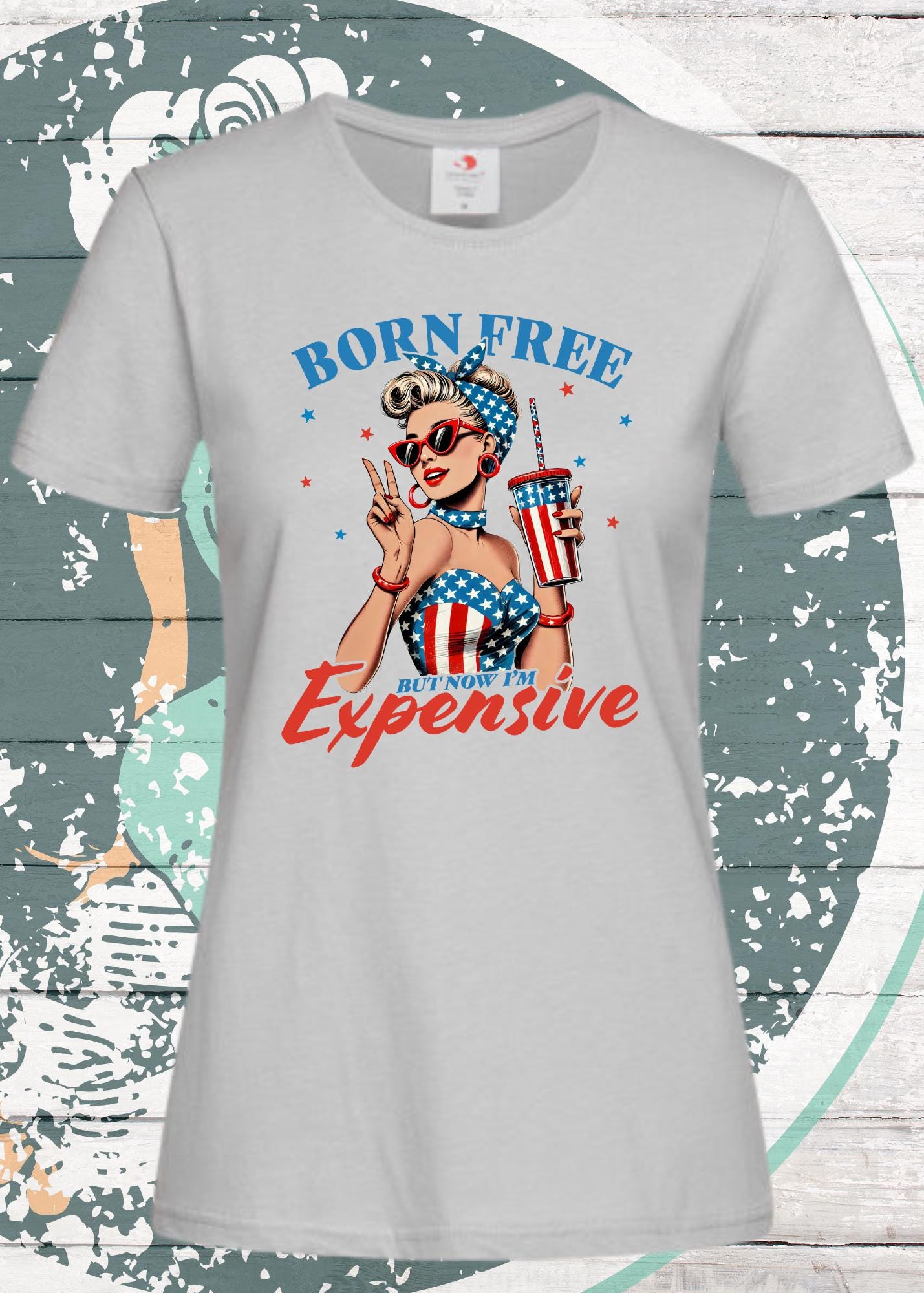 💎 Damen T-Shirt - Born free but now I'm Expensive! Luxus Statement ✨