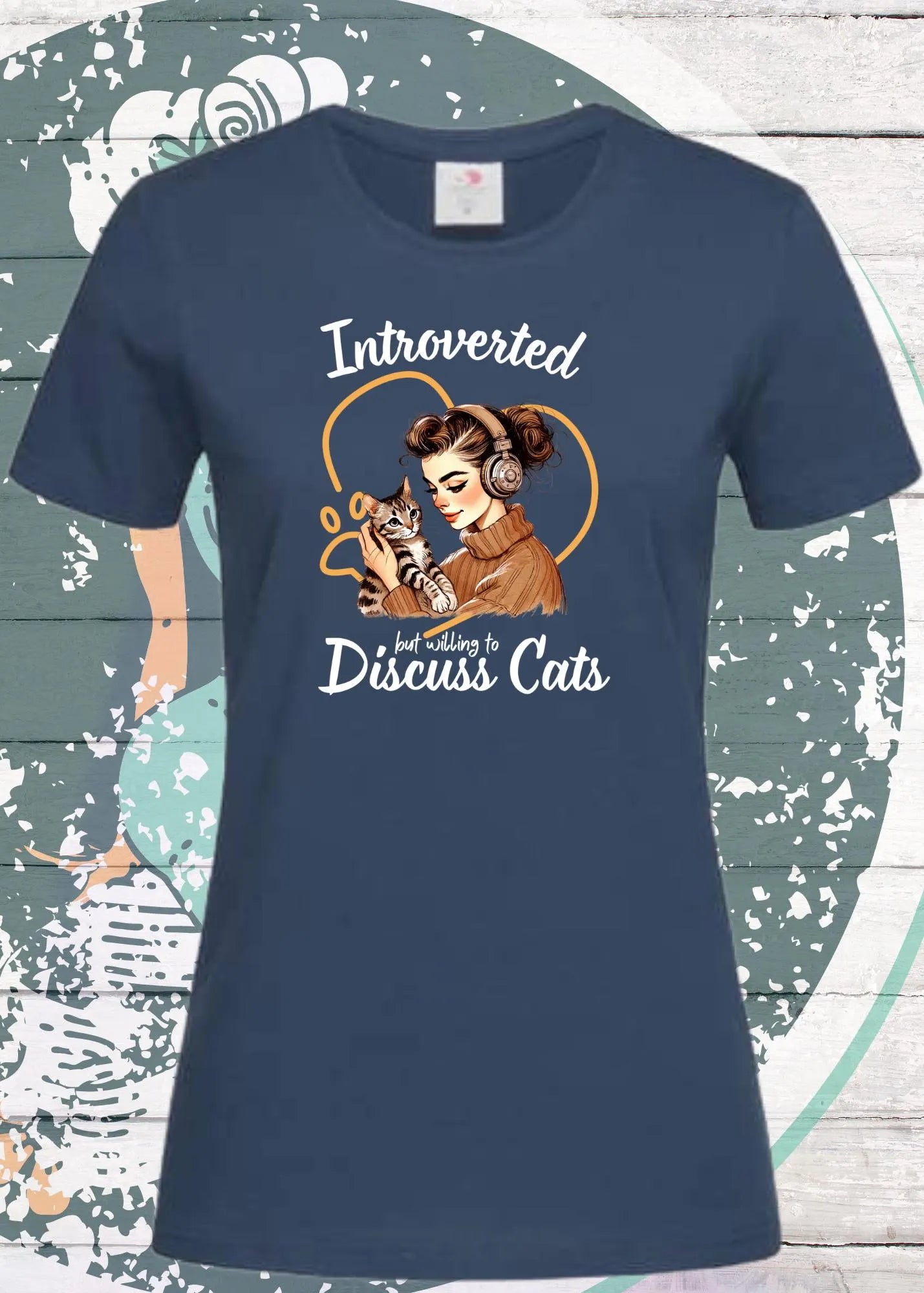π± Damen T-Shirt Introverted but willing to discuss cats - Katzenliebe Shirt π