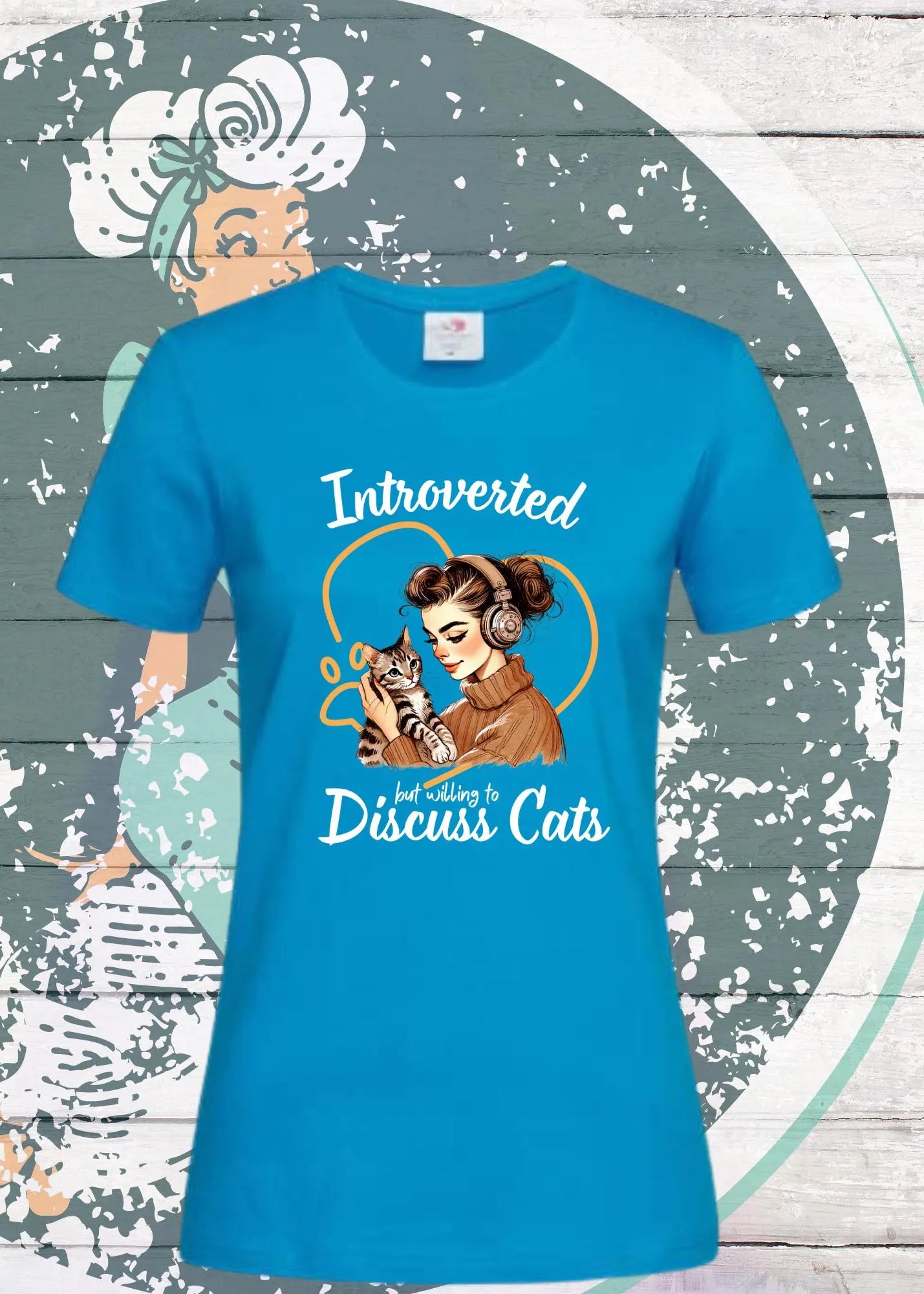 π± Damen T-Shirt Introverted but willing to discuss cats - Katzenliebe Shirt π