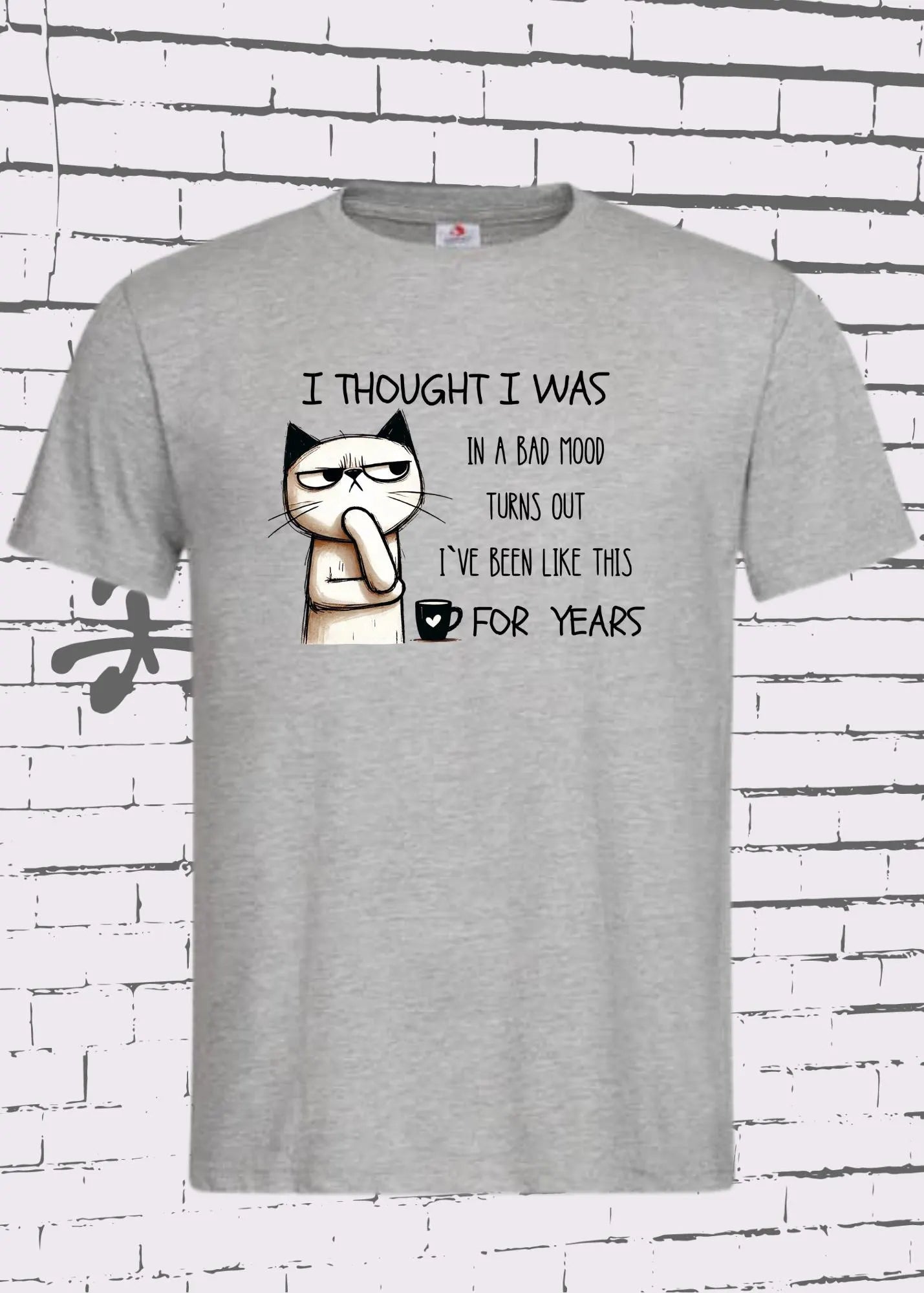 😾 Unisex T-Shirt I thought I was in a bad mood - Katzen-Motiv Sarkasmus 🐱