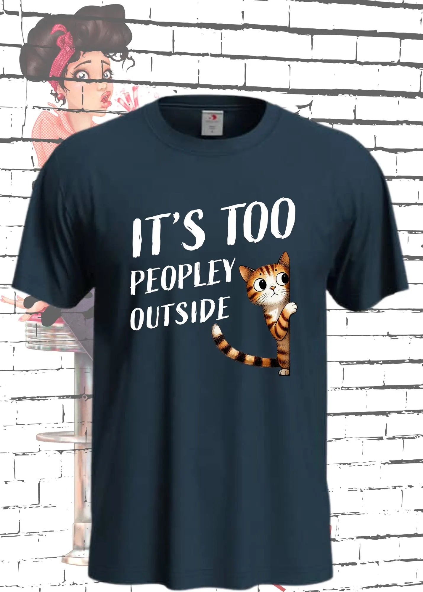 π T-Shirt It's too peopley outside π± Katzenspruch Geschenkidee Unisex π¬β¨